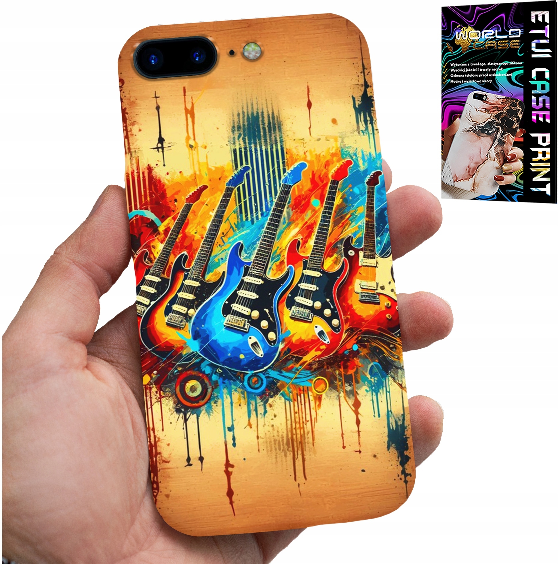 ETUI DO IPHONE ( 7 PLUS ) - GITARA ELEKTRYCZNA, ROCK AND ROLL, METAL