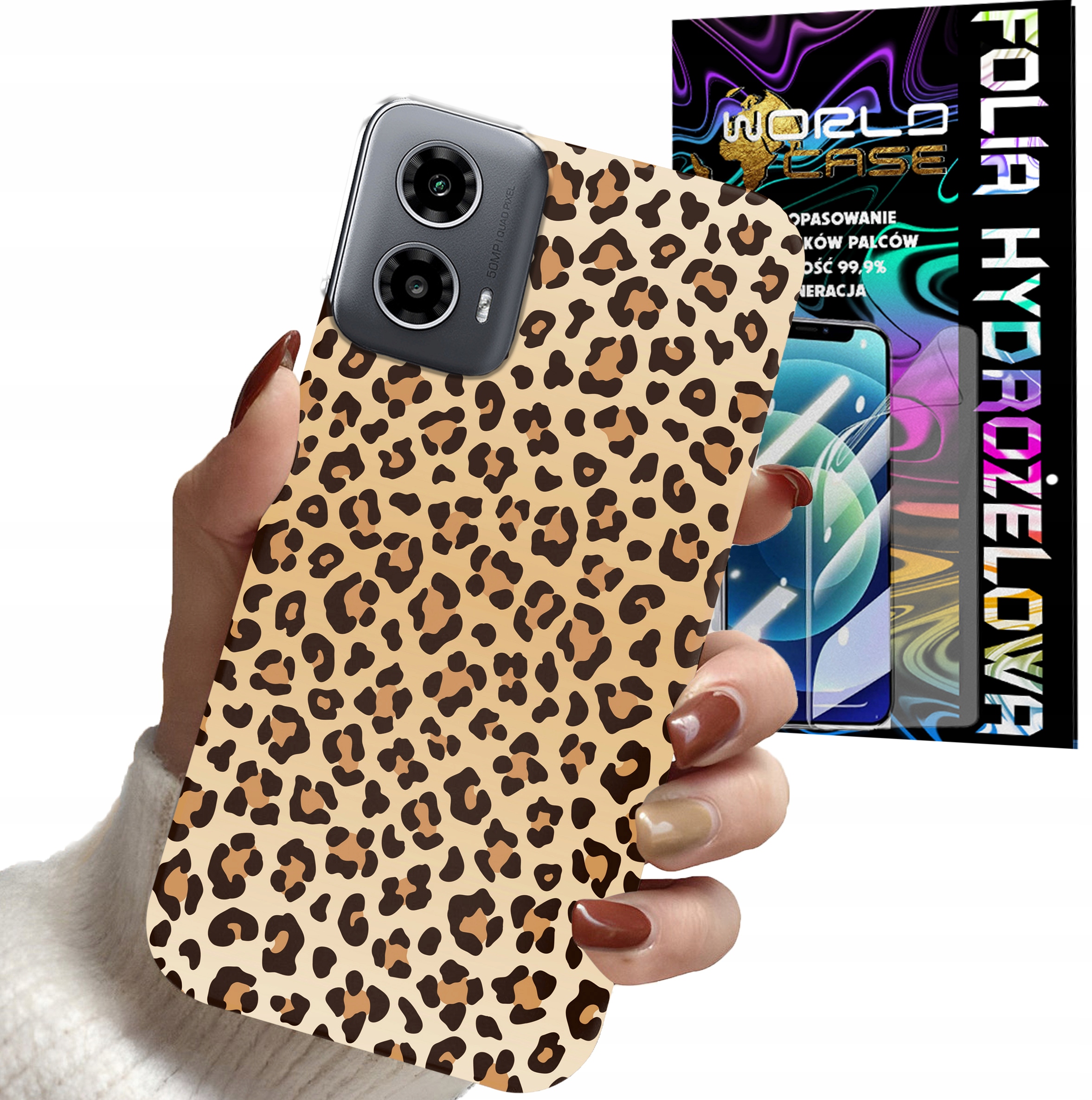 ETUI DO MOTOROLA MOTO G34 5G - PANTERKA WZORKI MODNE WZORY + FOLIA