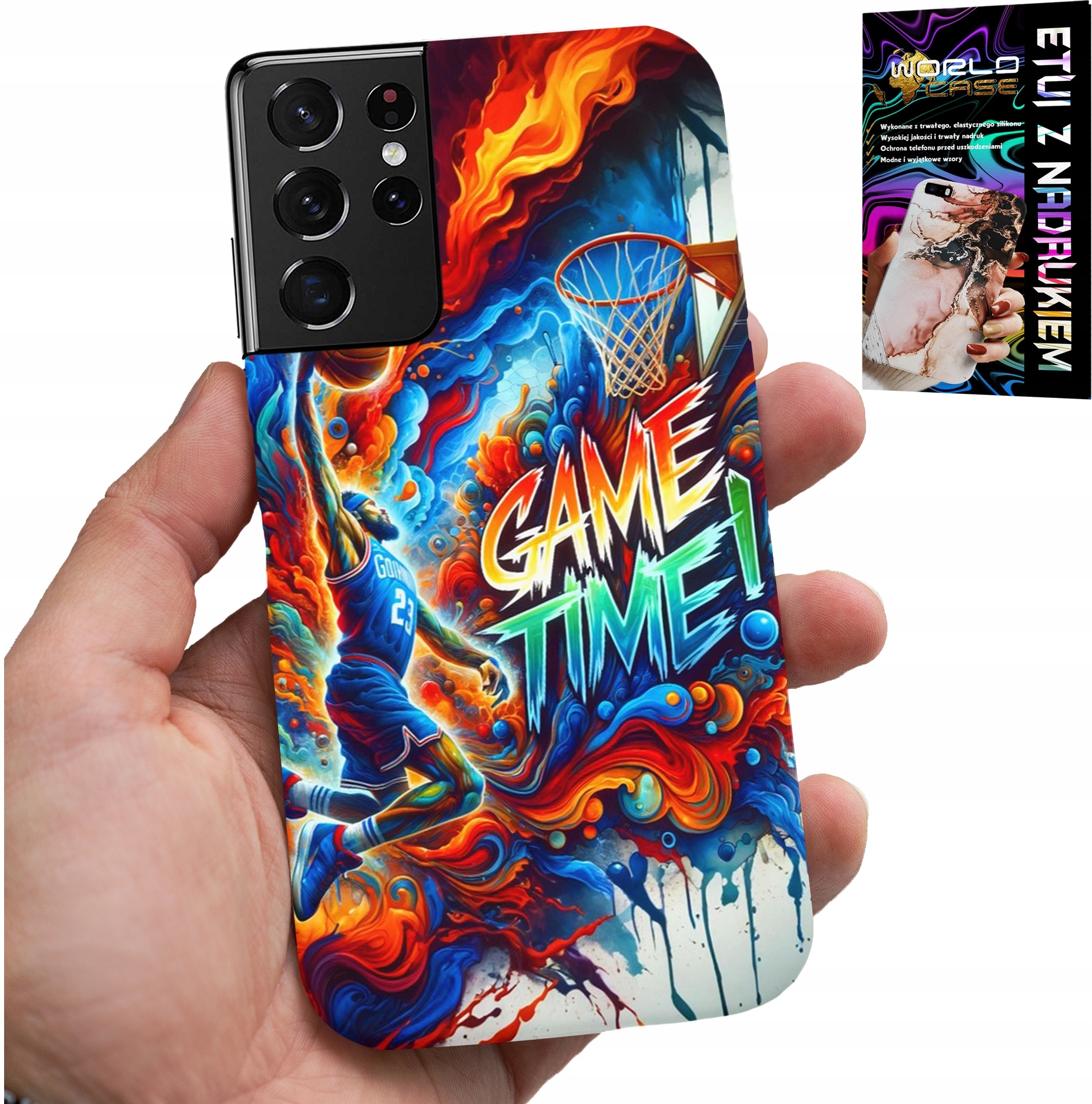 ETUI DO SAMSUNG GALAXY S21 Ultra - KOSZYKÓWKA NBA GAME TIME, CASE + FOLIA