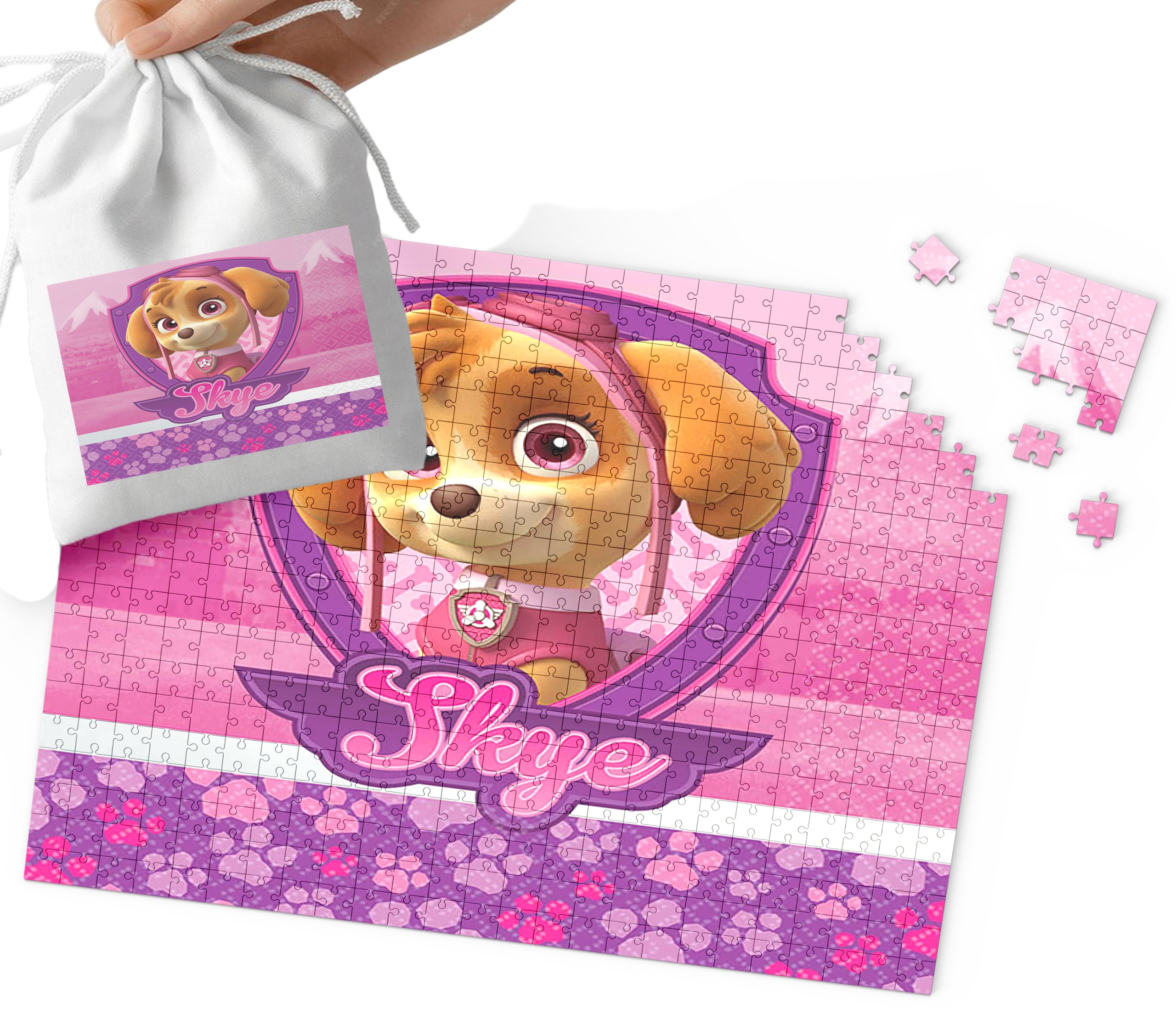 PUZZLE - PSI PATROL SKAY WZORY Z BAJEK I GIER DLA DZIECI 252el + WORECZEK