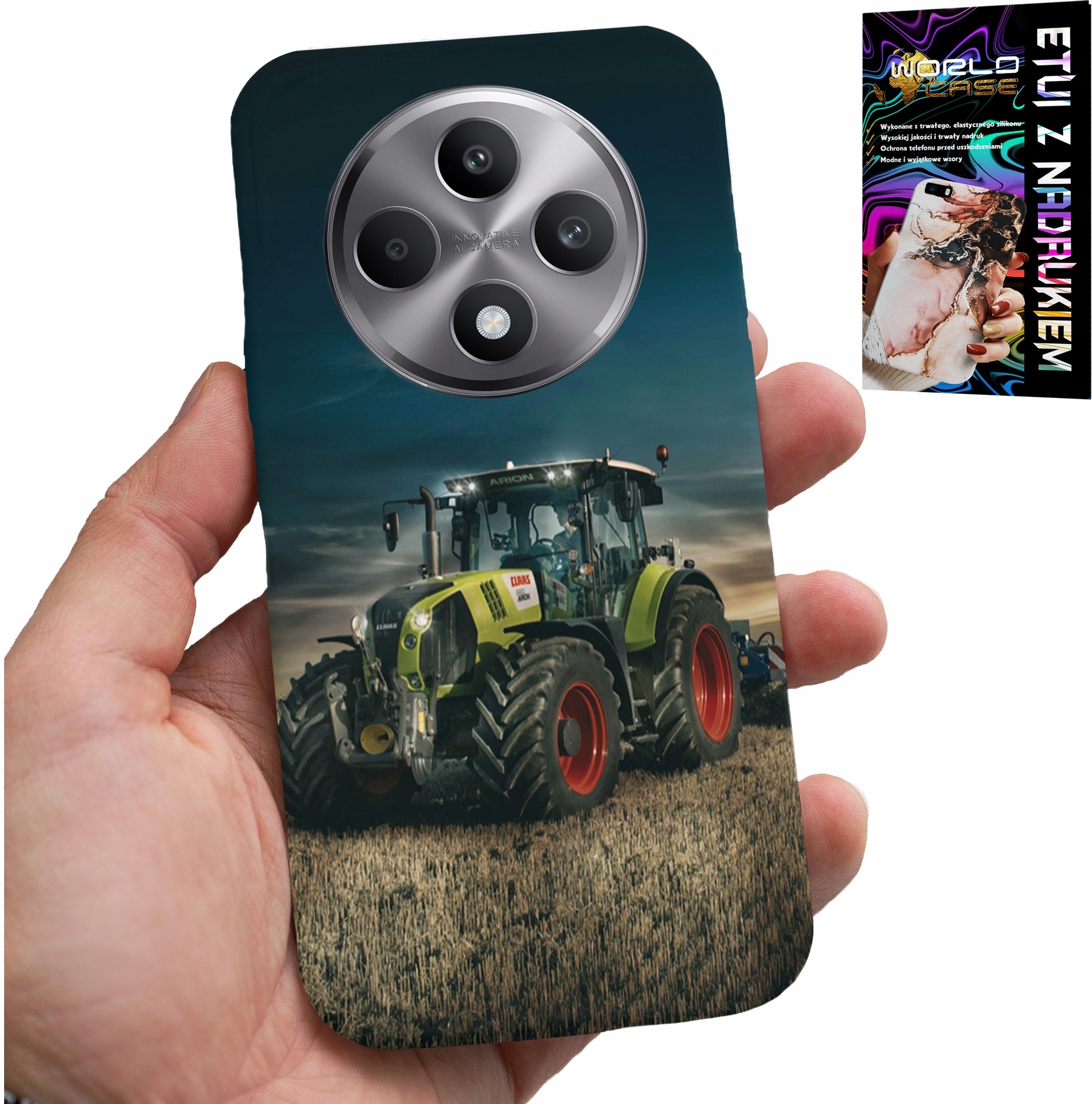 ETUI DO OPPO RENO12 F / 12FS 5G - TRAKTOR CIĄGNIK ROLNICZY PLECKI, WZORY