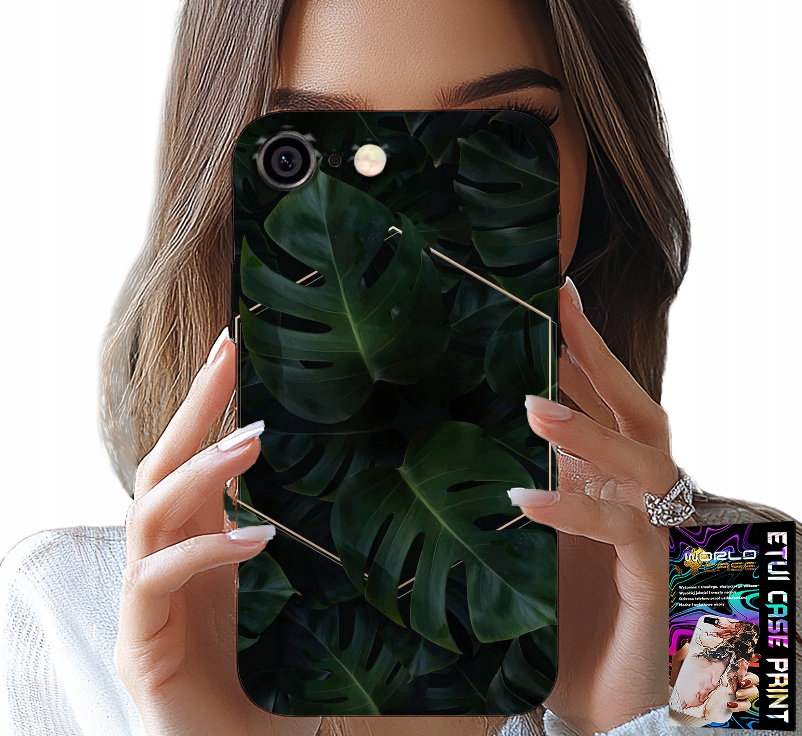 ETUI DO IPHONE ( 6 PLUS ) - ELEGANCKIE LIŚCIE MODNE WZORY NA CASE