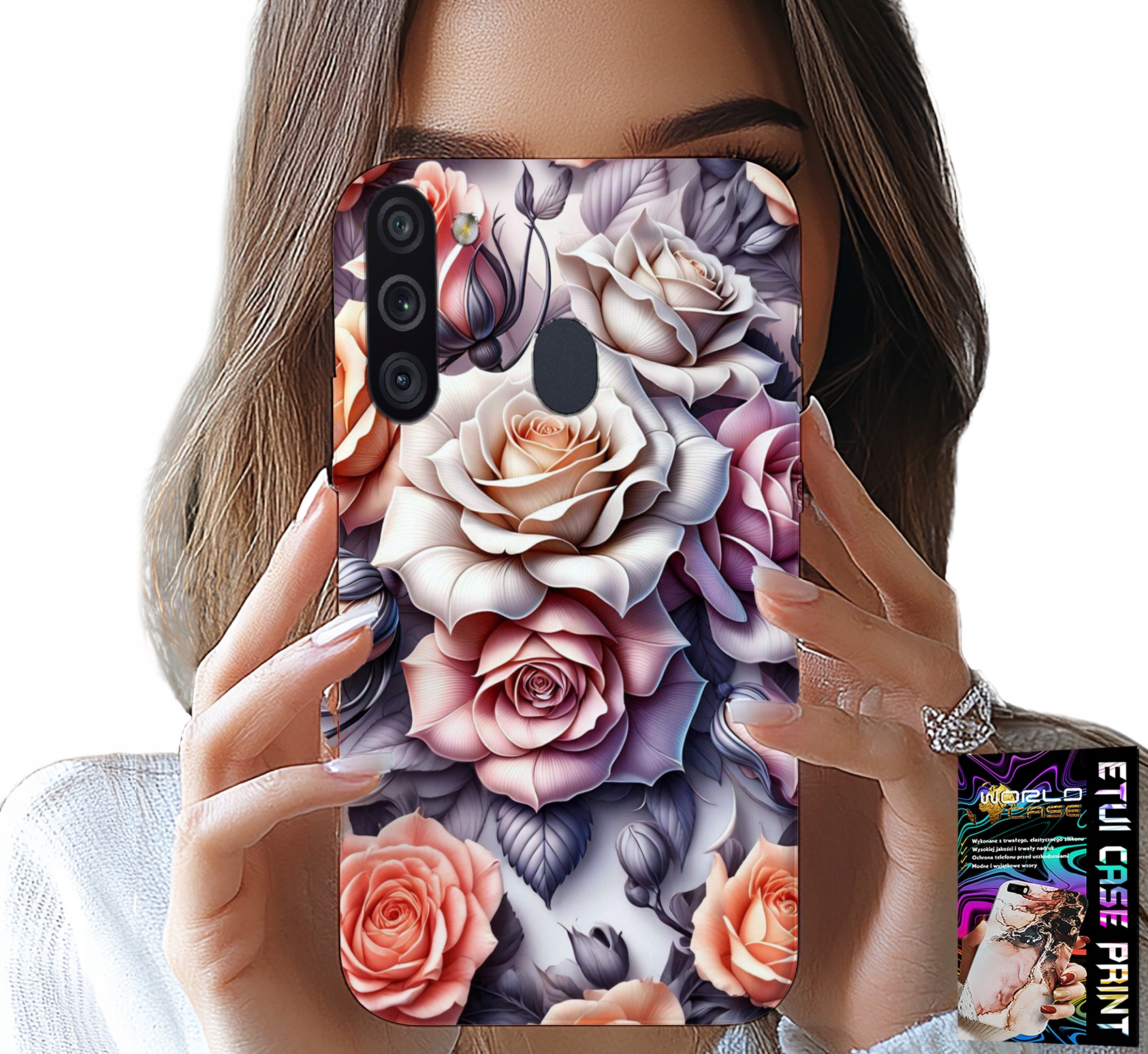 ETUI DO SAMSUNG GALAXY A21 - KWIECISTE WZORY RÓŻA RÓŻE KWIATKI CASE