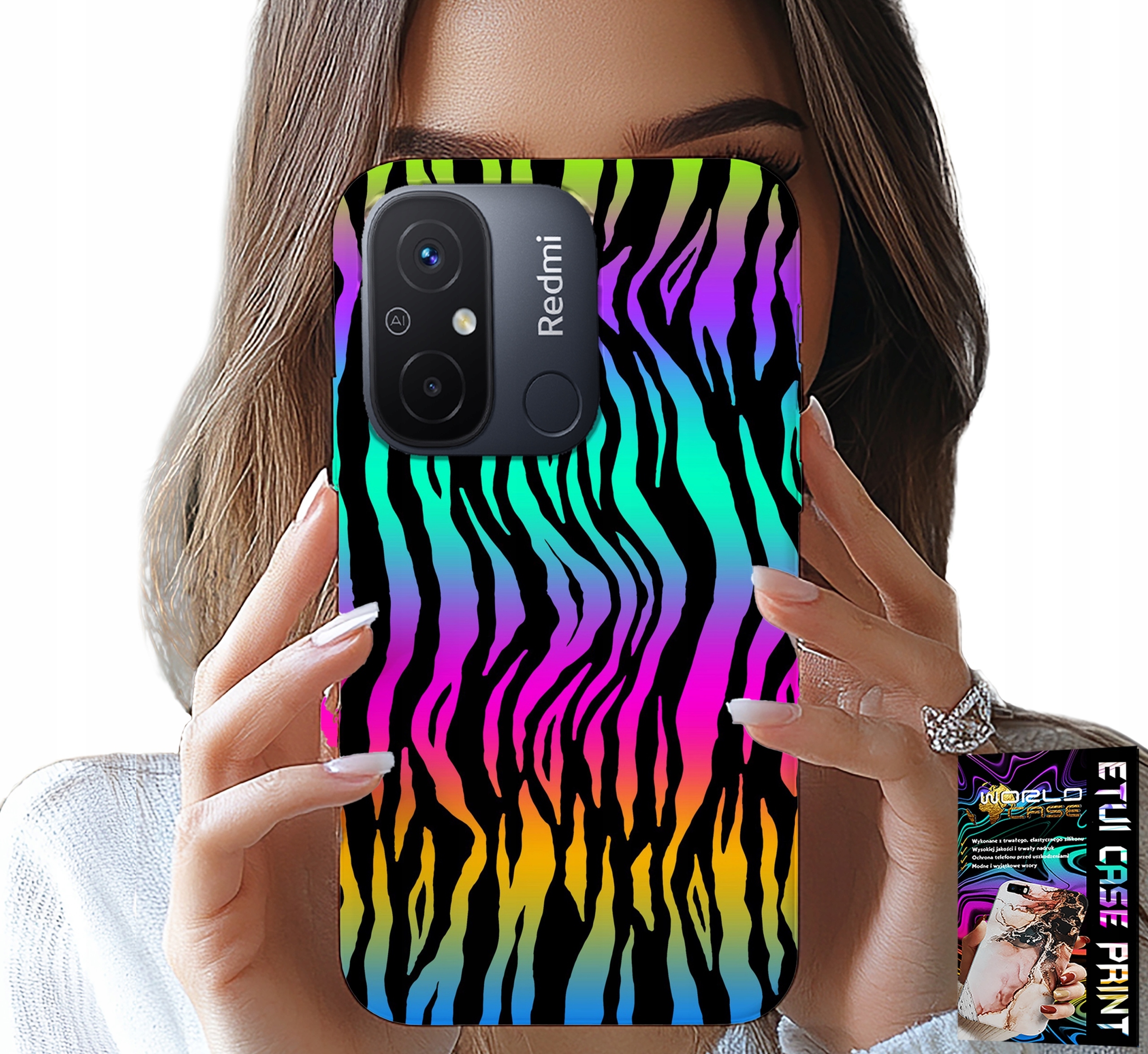 ETUI DO XIAOMI REDMI 12C - ABSTRAKCYJNE KOLOROWE WZORY CASE + FOLIA