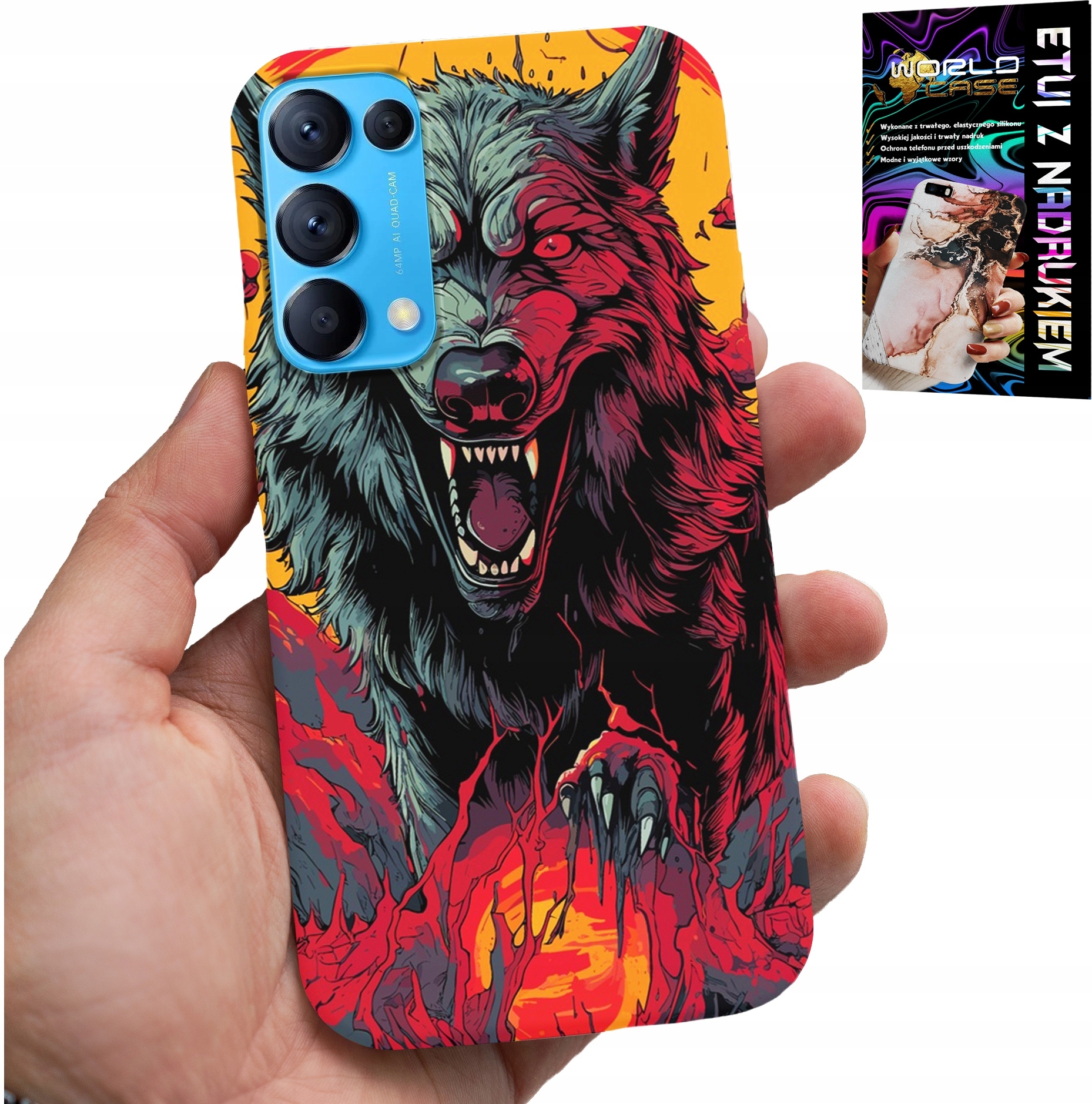 ETUI DO OPPO FIND X3 LITE - WILK WILKI WATAHA SUPER WZORY CASE + SZKŁO