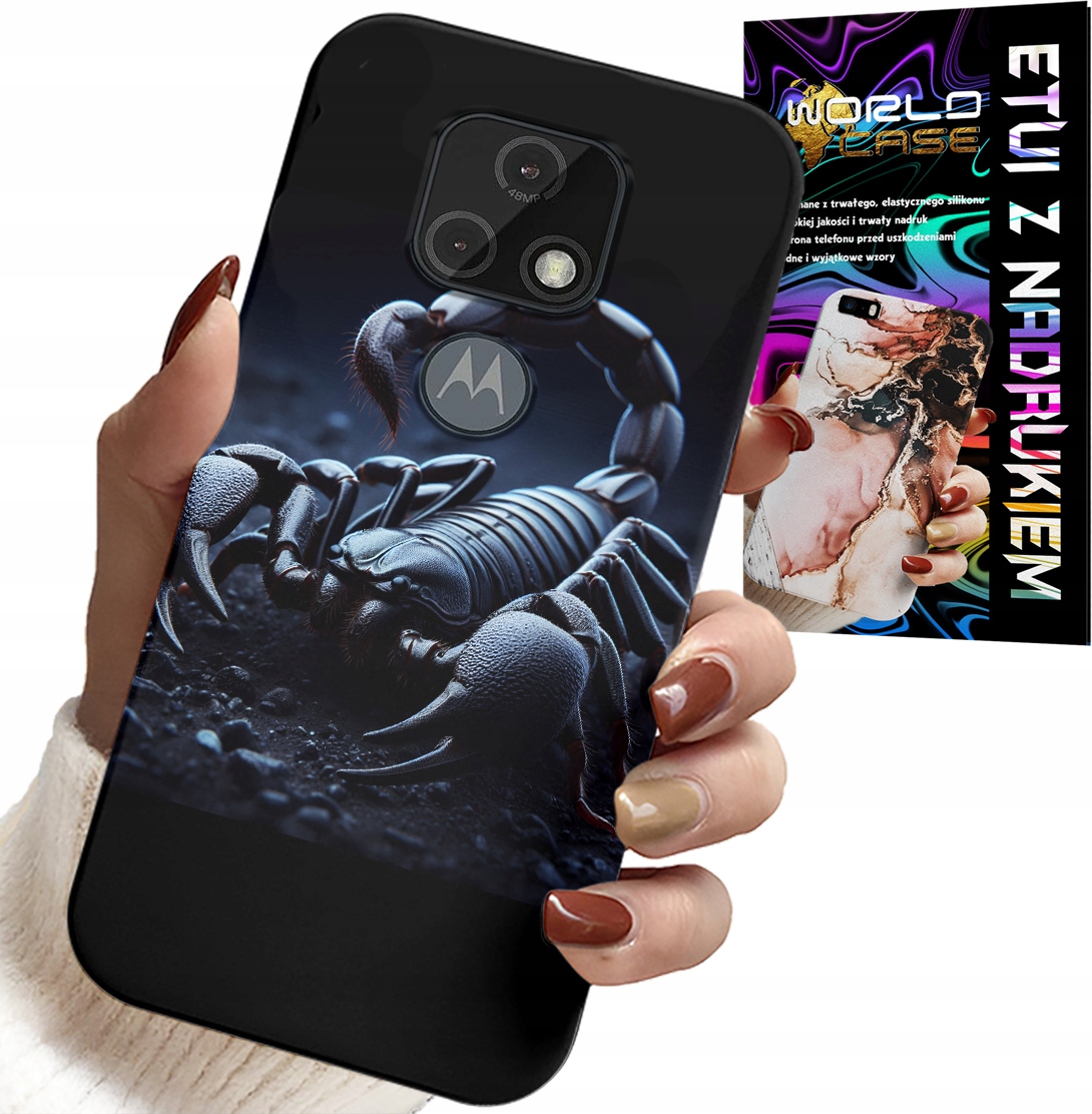 ETUI DO MOTOROLA MOTO E7 PLUS - SKORPION, SKORPIONY + FOLIA HYDROŻELOWA