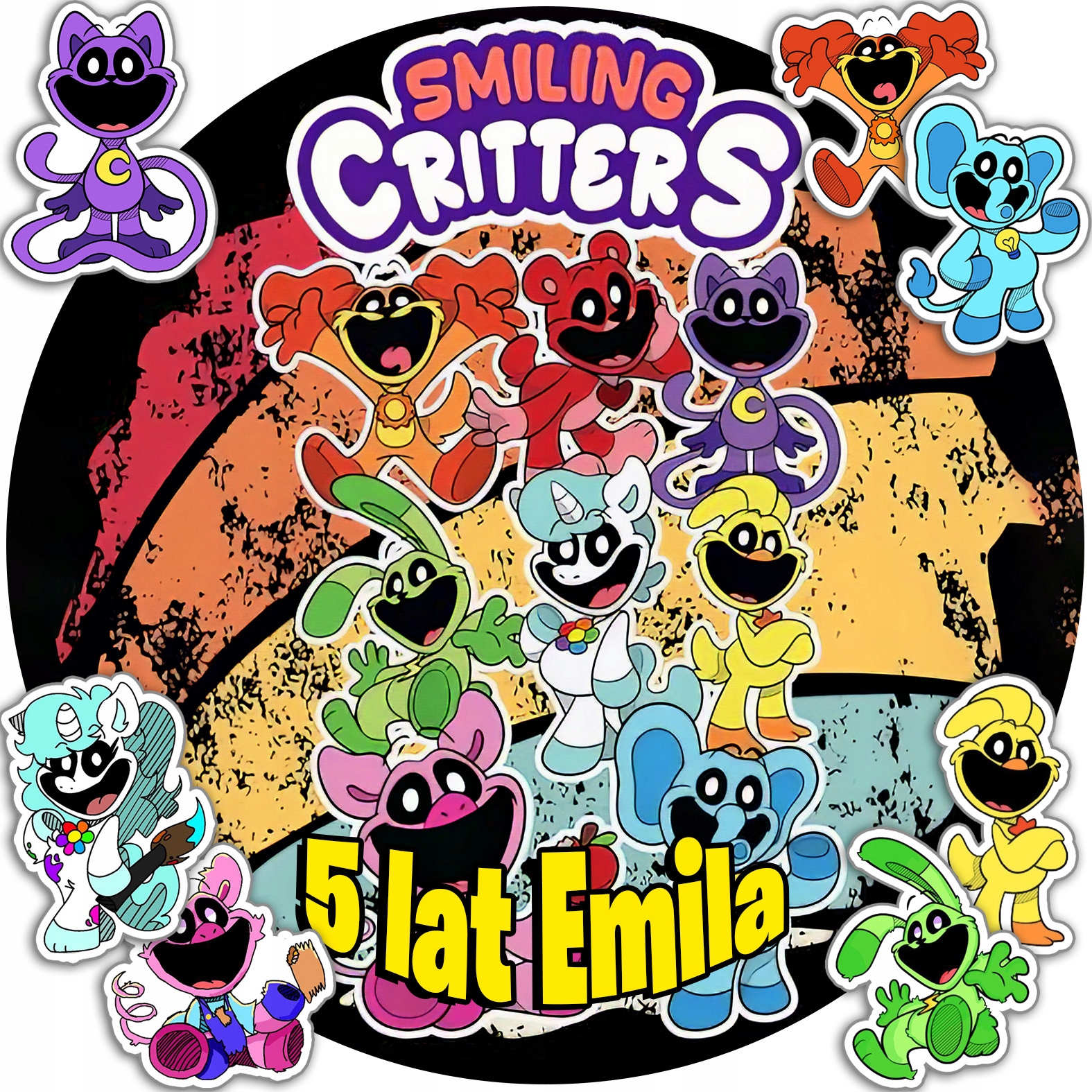 OPŁATEK NA TORT 30CM - CATNAP SMILING CRITTERS + IMIĘ + GRATIS! 24CM 26CM