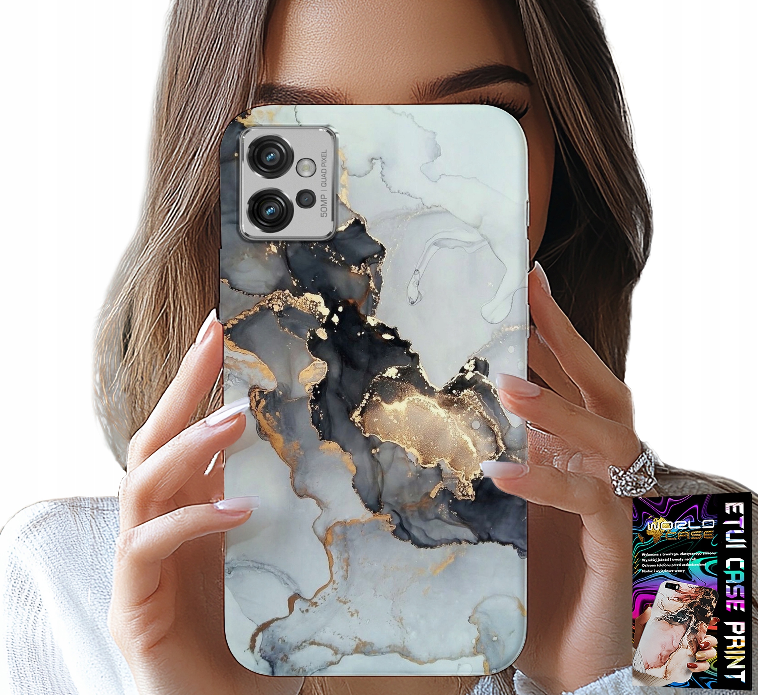 ETUI DO MOTOROLA G32 - ELEGANCKI MARMUREK MODNE KOBIECE WZORY