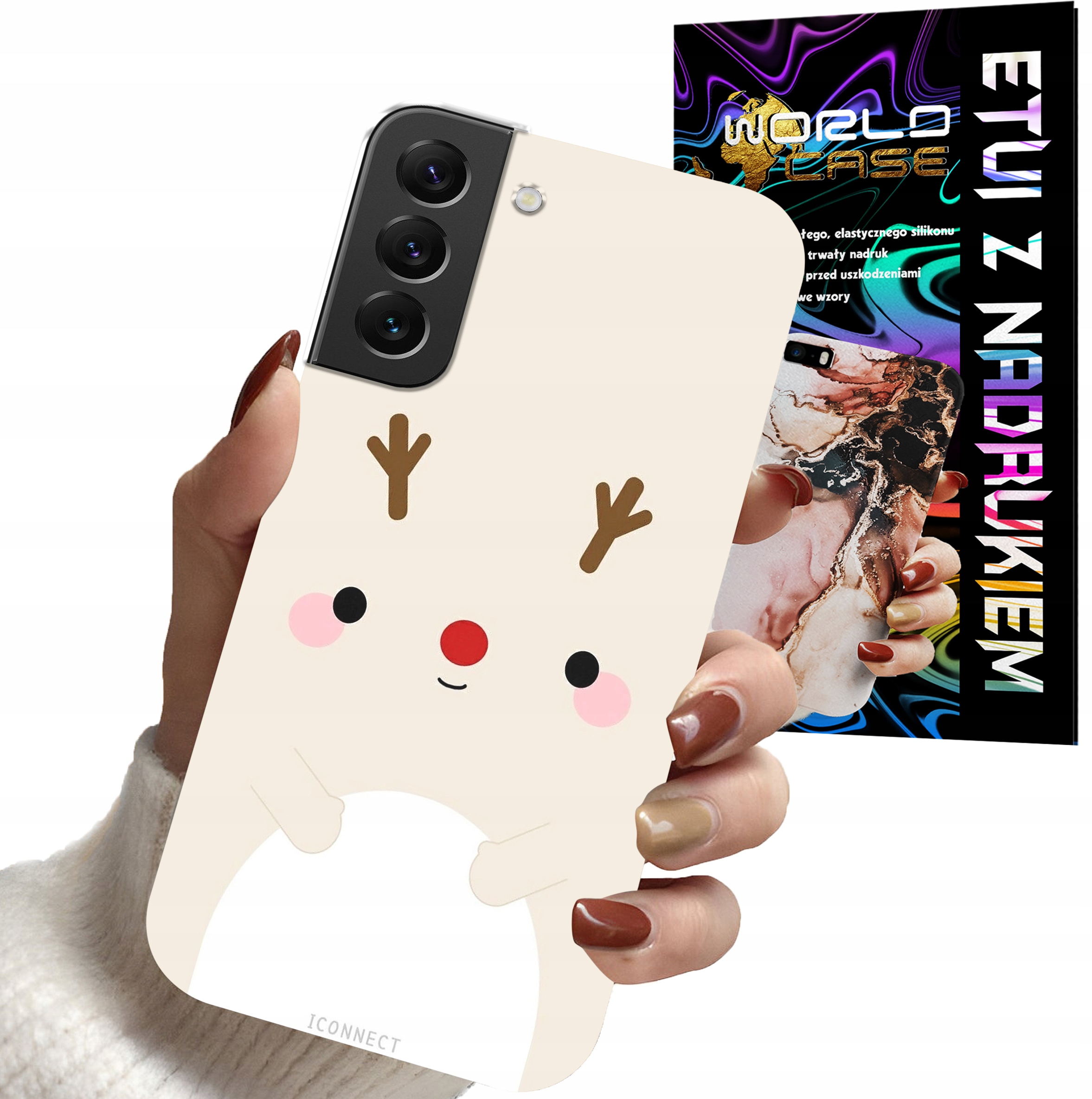 ETUI CASE DO SAMSUNG S22 PLUS - ŚWIĄTECZNE WZORY RENIFER MIKOŁAJ ŚWIĘTA