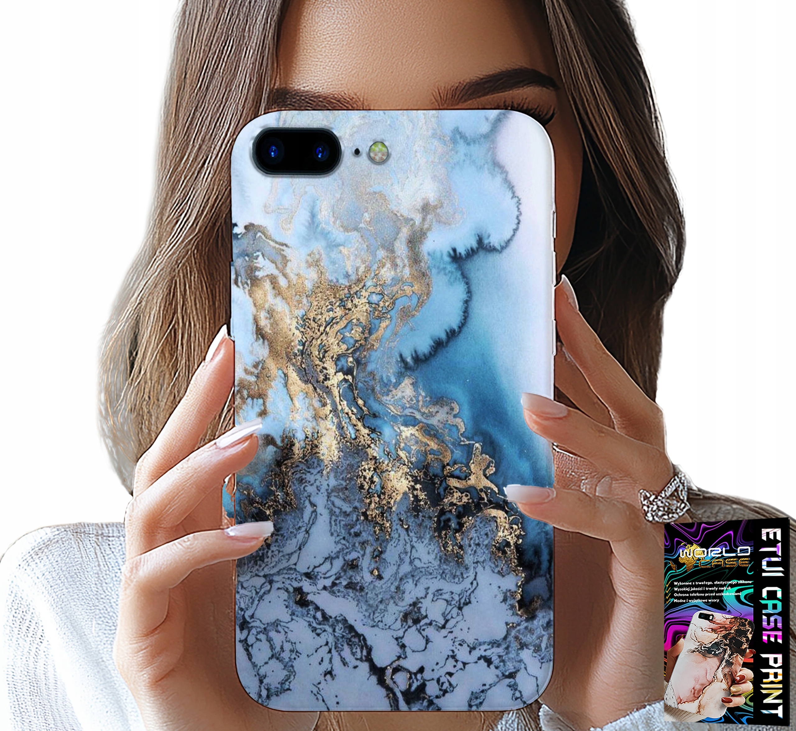ETUI DO IPHONE ( 7 PLUS ) - MARMUREK MARMURKI DAMSKIE WZORY +SZKŁO