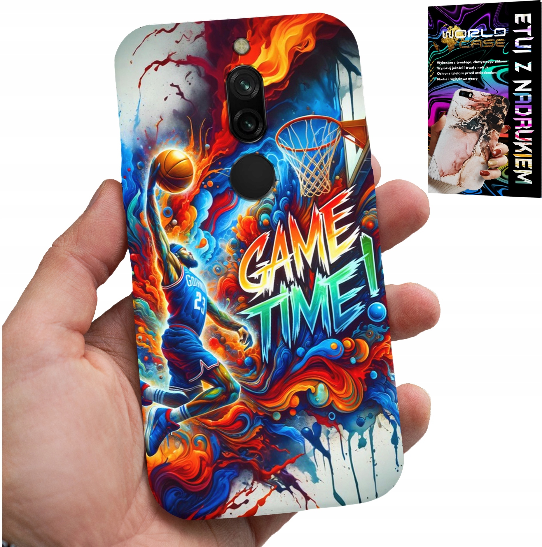 ETUI DO XIAOMI REDMI 8 - KOSZYKÓWKA NBA GAME TIME, CASE + SZKŁO