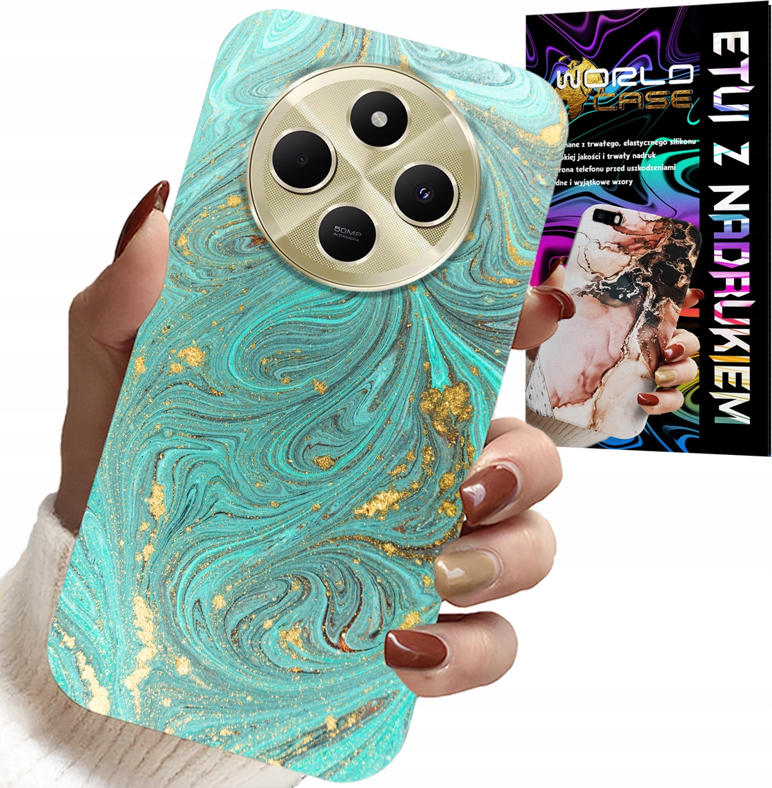 ETUI DO XIAOMI REDMI 14C 4G - MARMURKOWE WZORY + SZKŁO HARTOWANE