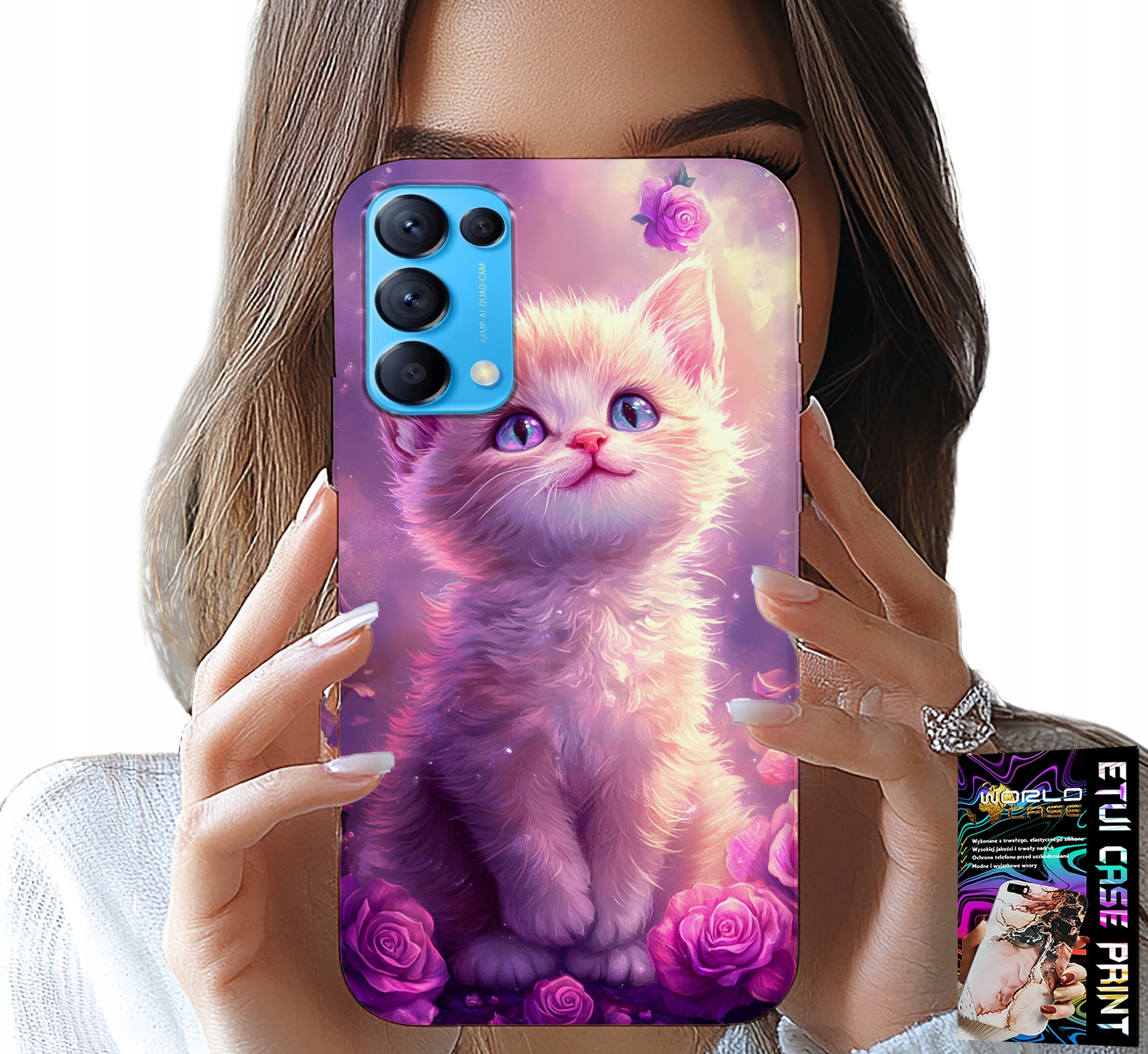 ETUI DO OPPO RENO5 4G 5G - SŁODKI KOTEK, KOT, WZORY ZE ZWIERZĘTAMI