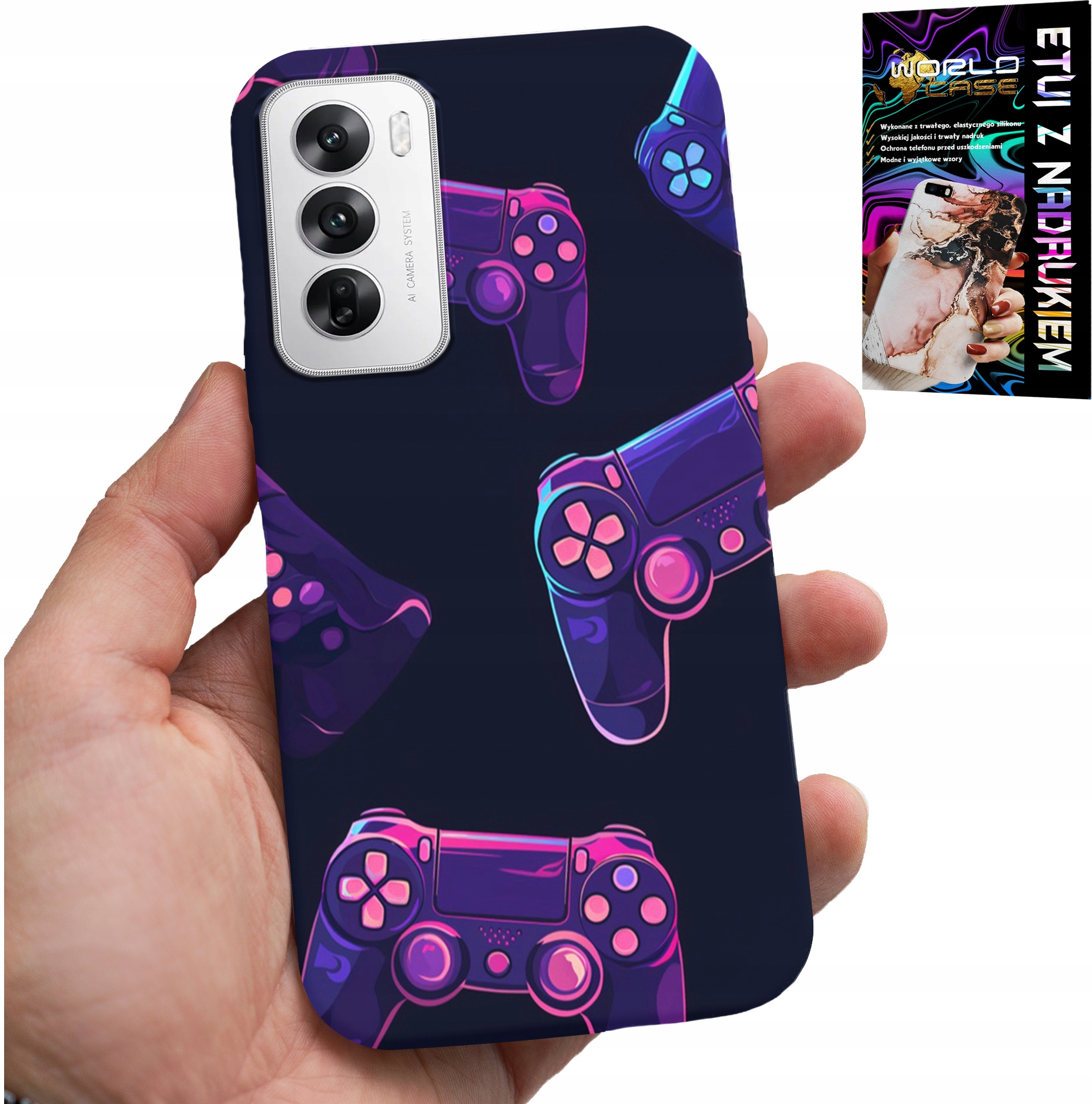ETUI DO OPPO RENO12 PRO 5G - CASE DLA GRACZA, WZORY Z GIER + FOLIA