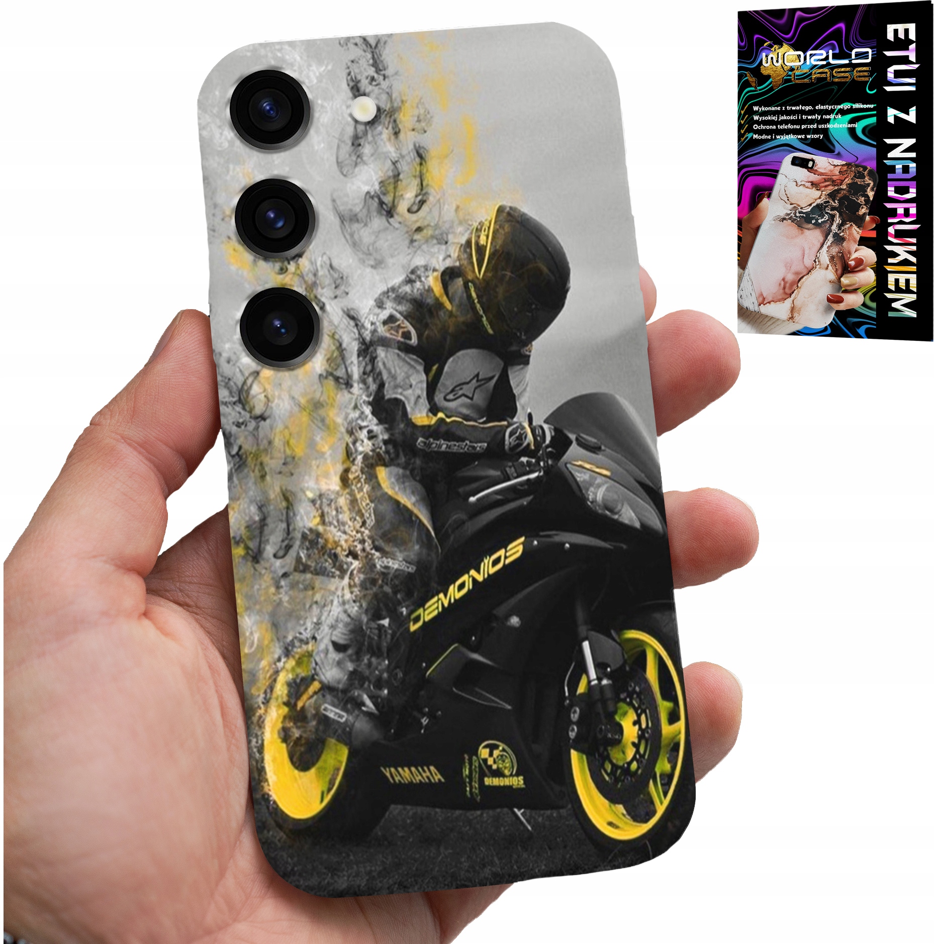 ETUI DO SAMSUNG GALAXY S23 - MOTOR MOTOCYKLE FAN WIELE WZORÓW PLECKÓW