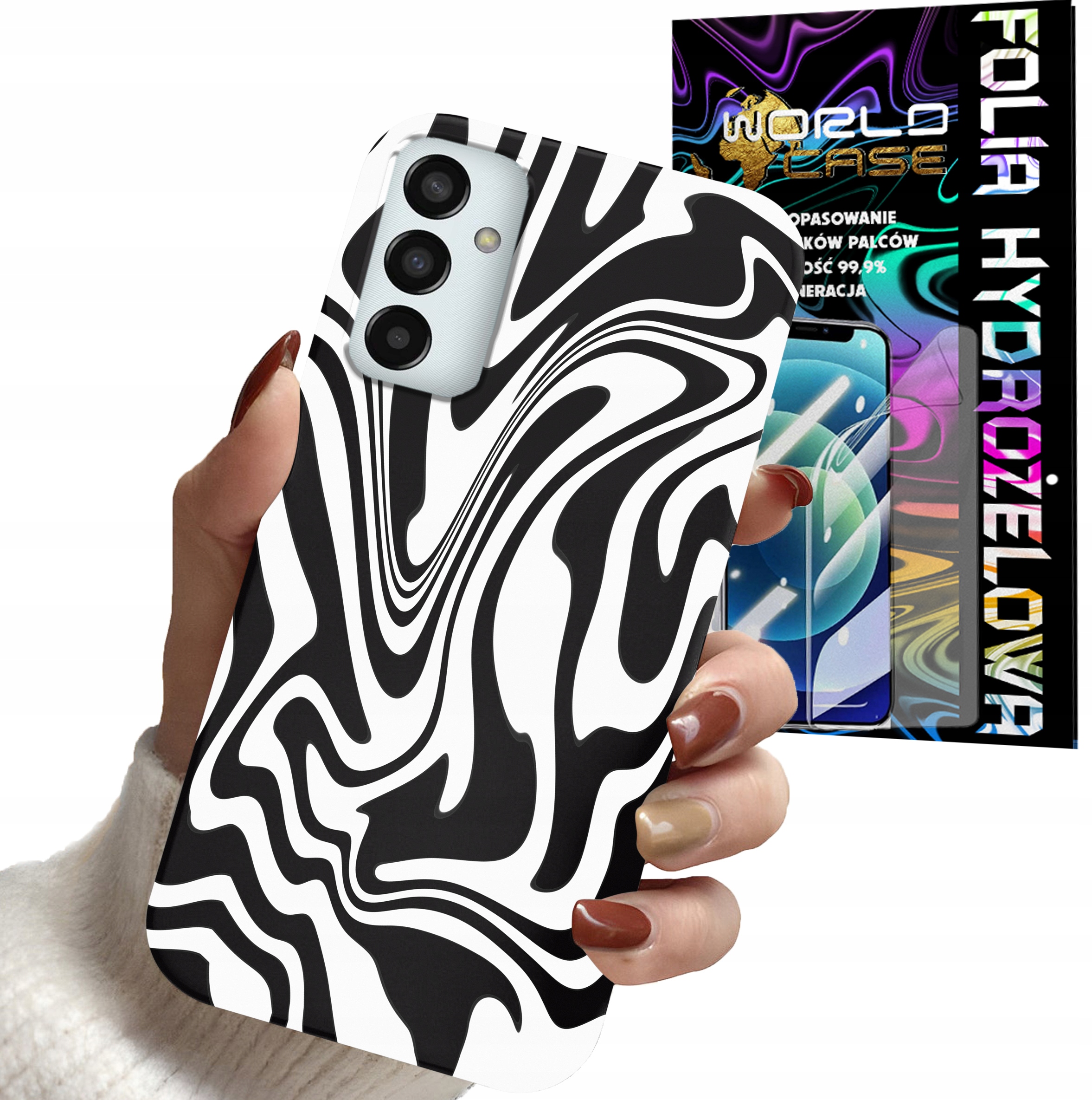 ETUI DO SAMSUNG M23 5G - ABSTRAKCJA ZEBRA MODNE WZORY DLA KOBIET + FOLIA