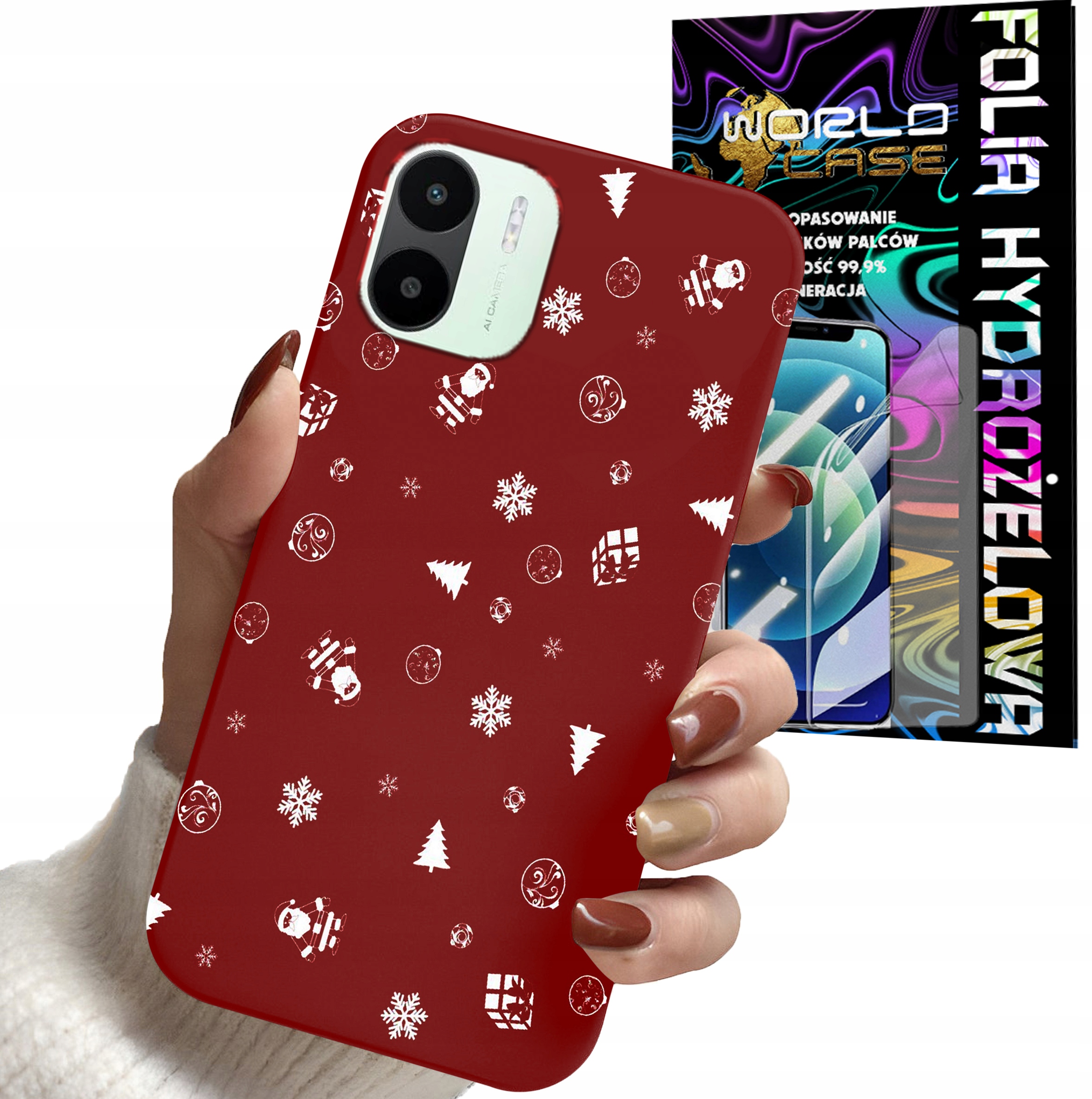 ETUI DO XIAOMI REDMI A2 - ŚWIĄTECZNE WZORY CHOINKA MIKOŁAJ + FOLIA