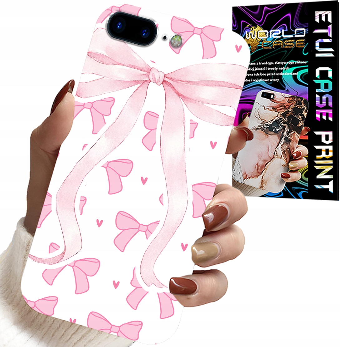 ETUI DO IPHONE ( 7 PLUS ) - RÓŻOWE WSTAZKI WSTĄZKA MODNE WZORY CASE