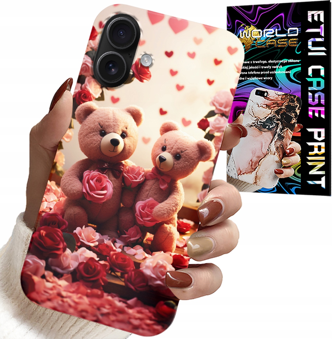 ETUI DO IPHONE 16 PLUS - MISIE, LOVE YOU, SERCA WIELE WZORÓW CASE
