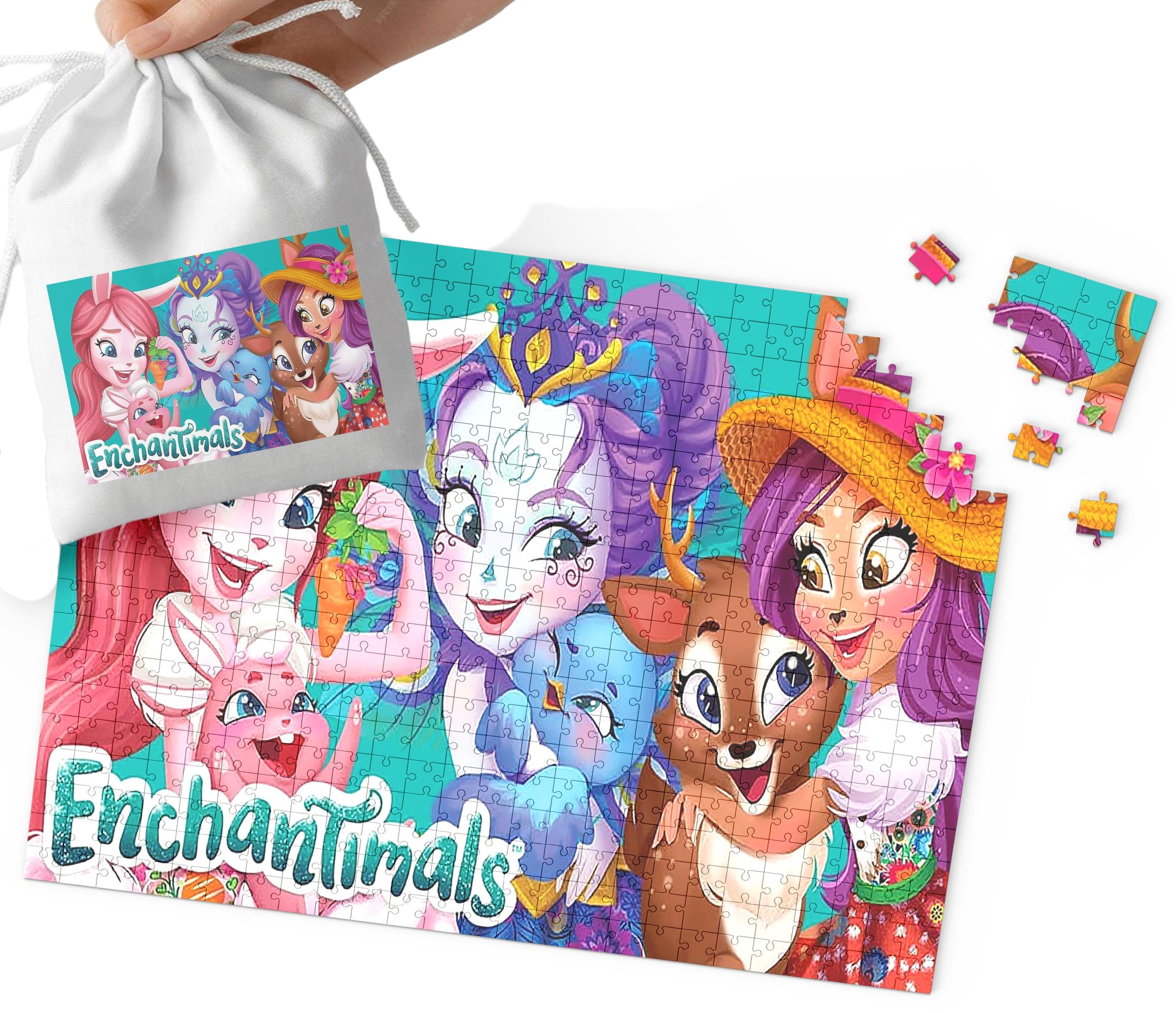 PUZZLE Enchan.timals WZORY Z BAJEK I GIER PREZENT NA ŚWIĘTA 192el WORECZEK