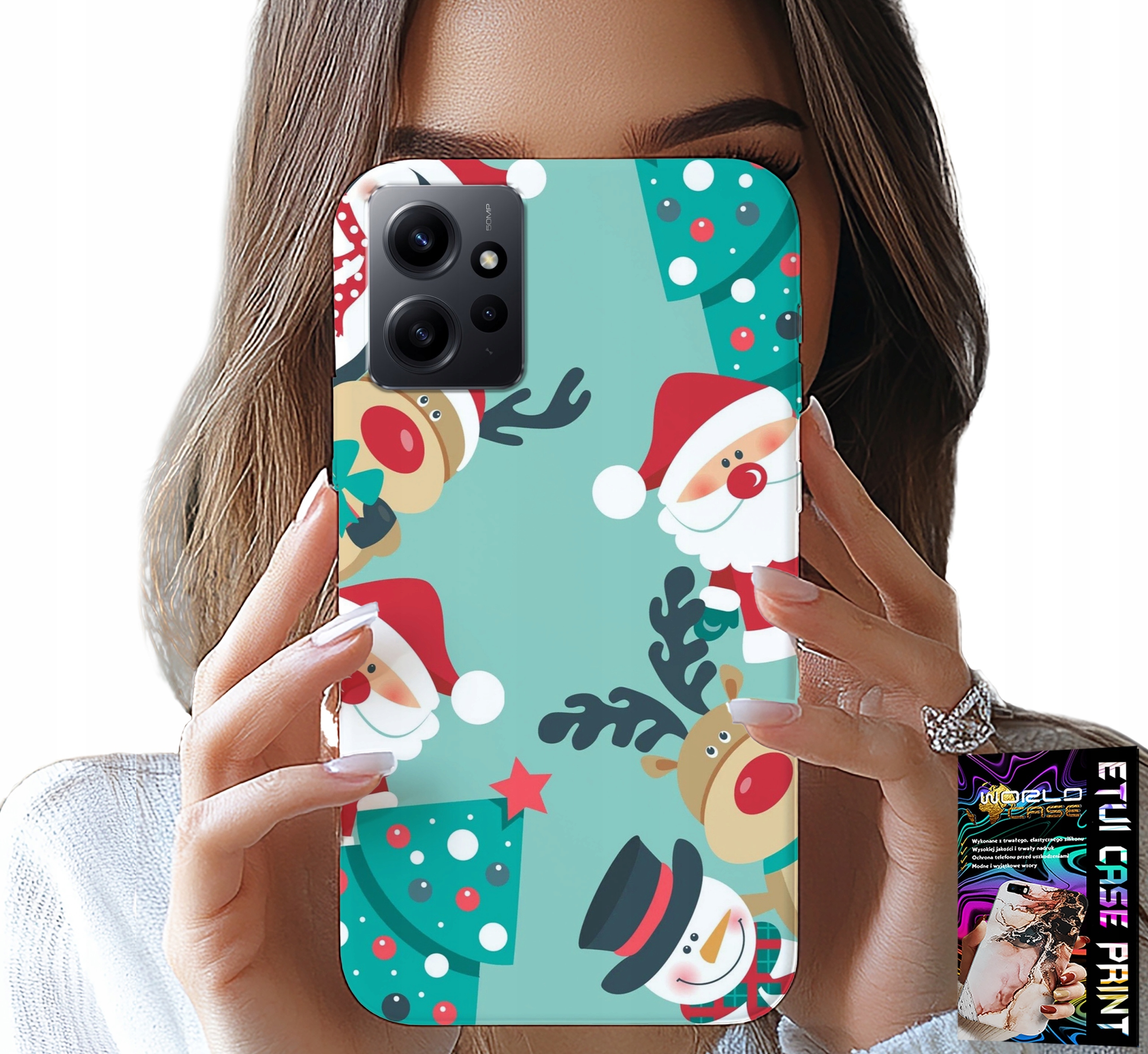 ETUI DO XIAOMI NOTE 12 4G - MIKOŁAJ, RENIFER BAŁWAN ŚWIĄTECZNE WZORY