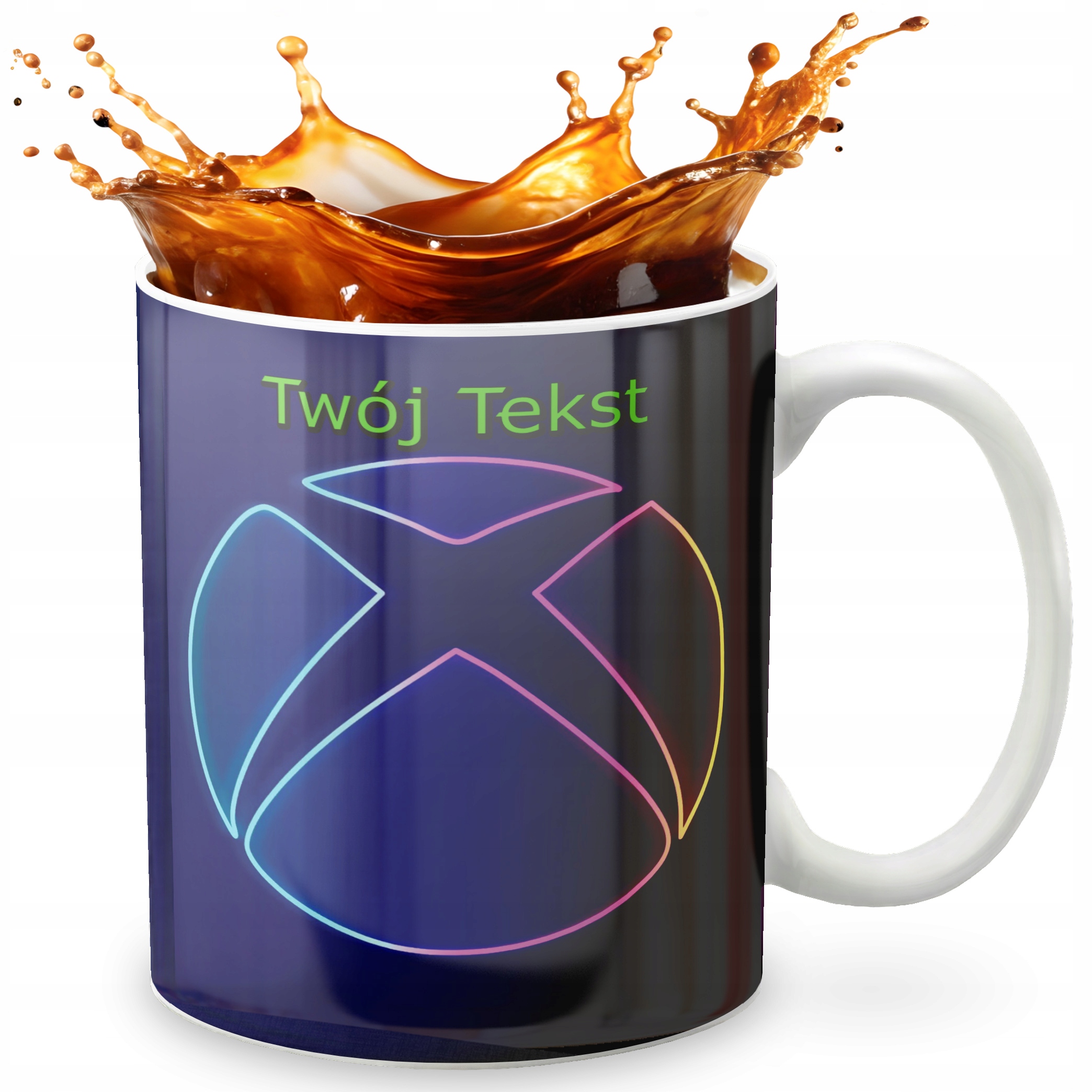 KUBEK 330ml GRAFIKA PREZENT ŚWIĘTA WZÓR - XBOX + IMIĘ