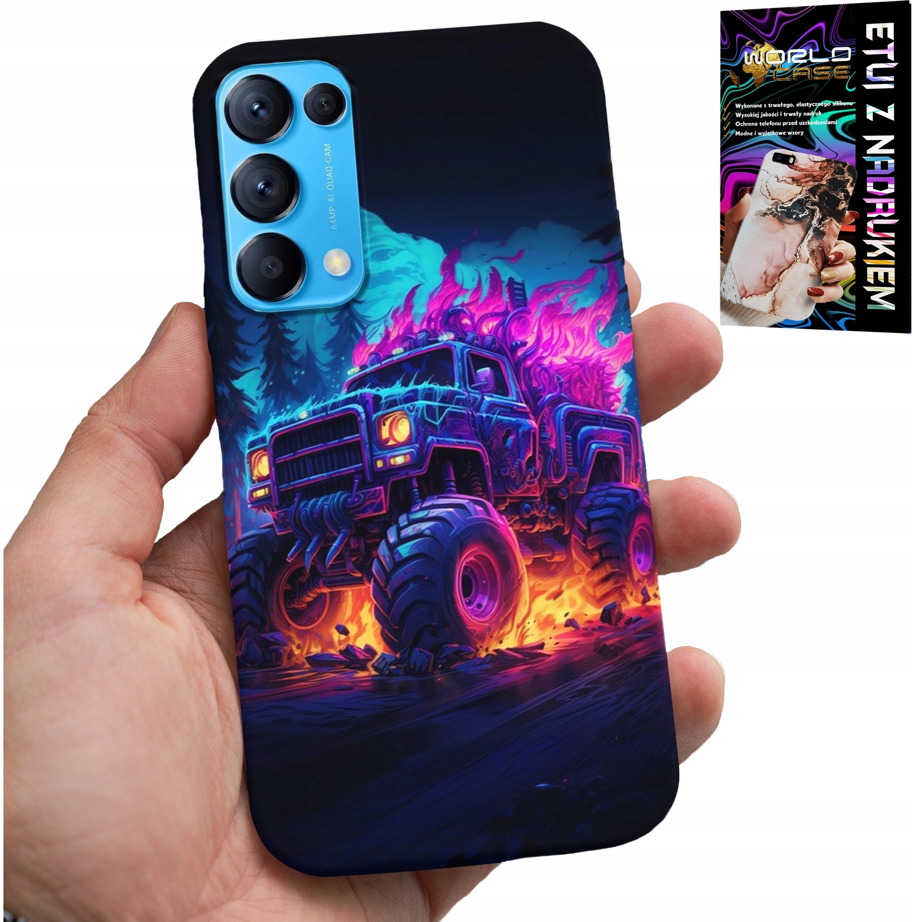ETUI DO OPPO RENO5 4G 5G - MONSTERTRUCK MEGA CIĘŻARÓWKA WZORY CASE