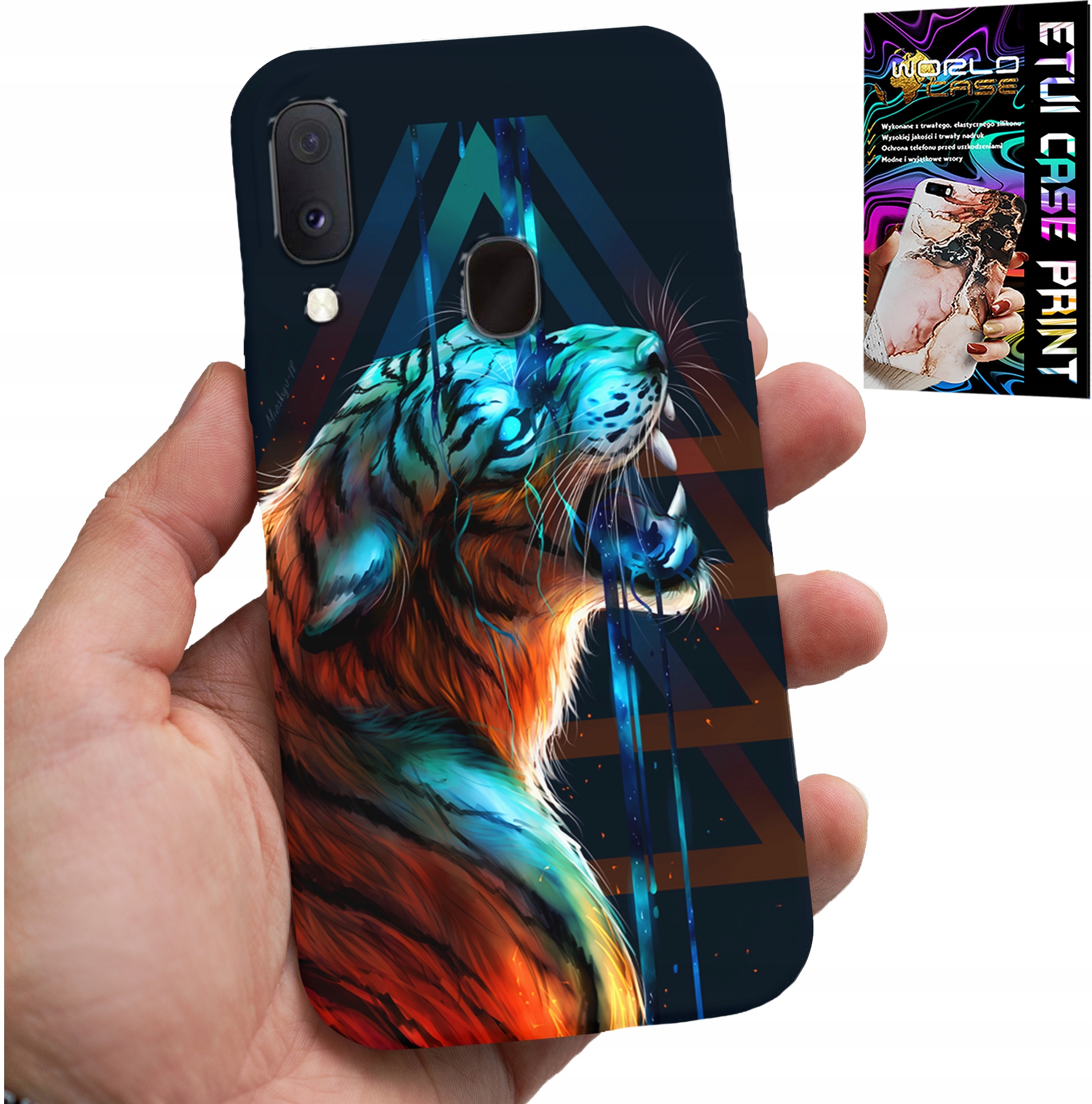 ETUI DO SAMSUNG GALAXY A40 - TYGRYS MĘSKIE WZORY NA OBUDOWĘ, CASE