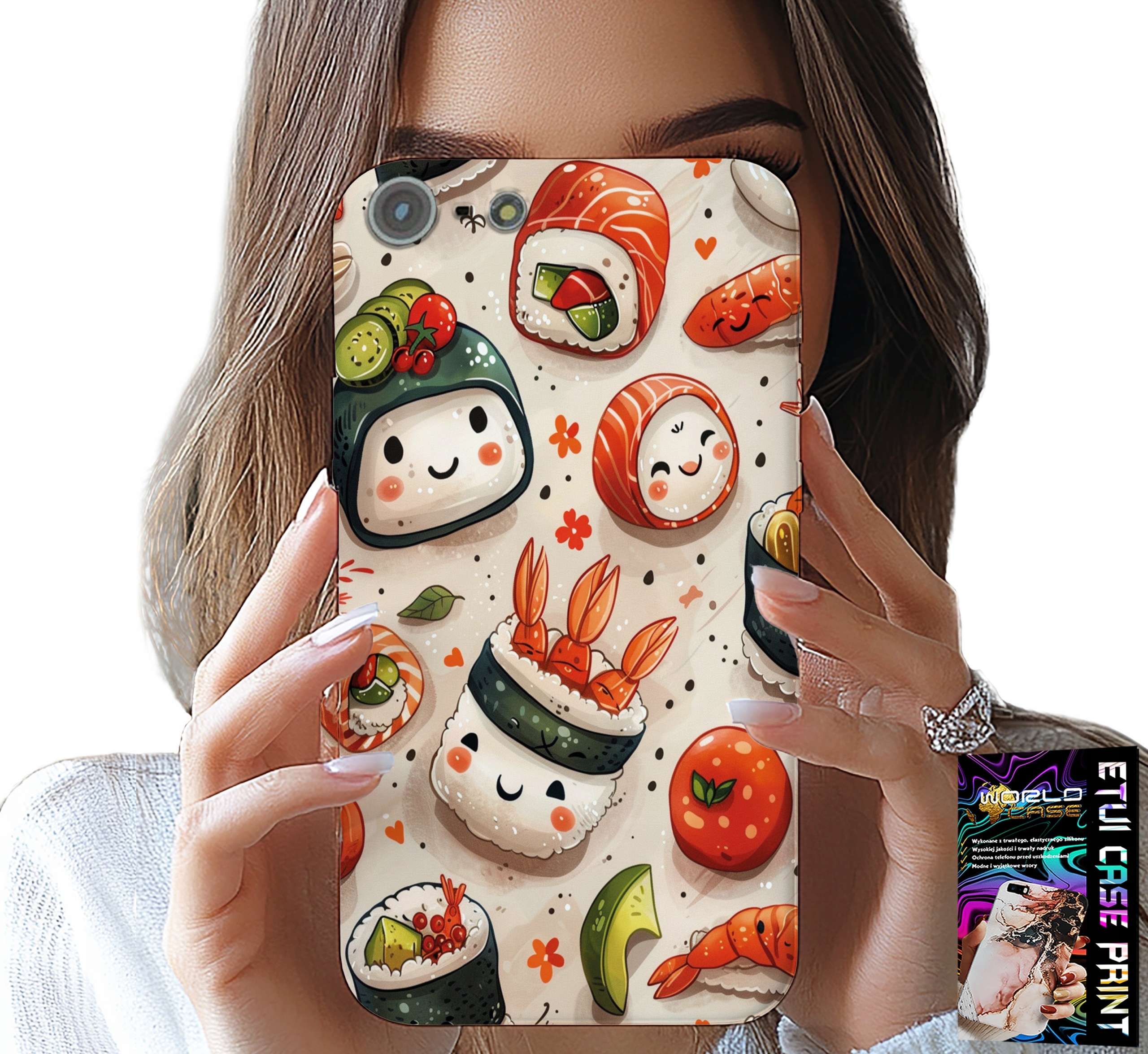ETUI DO IPHONE 5 / 5S / 5C - SŁODKIE UŚMIECHNIĘTE SUSHI OBUDOWA CASE