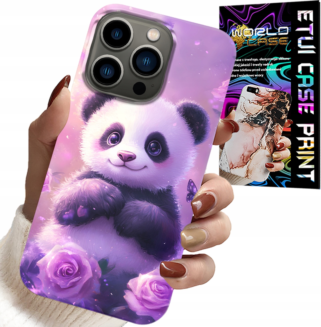 ETUI DO IPHONE 16 PRO - SŁODKA PANDA WZORY DLA DZIECI + SZKŁO