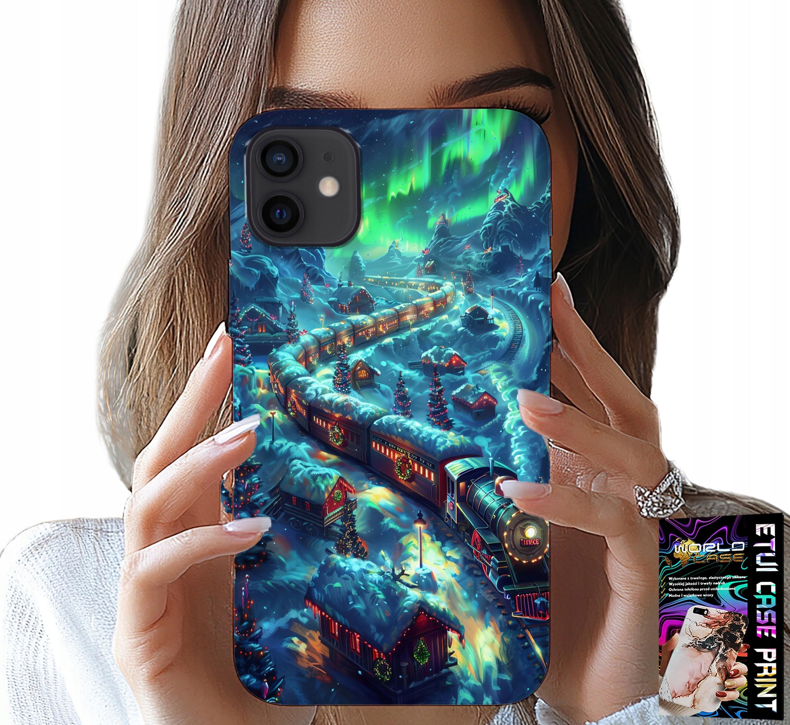 ETUI DO IPHONE 12 - POCIĄG, EKSPRES ŚWIĄTECZNY WZORY + SZKŁO