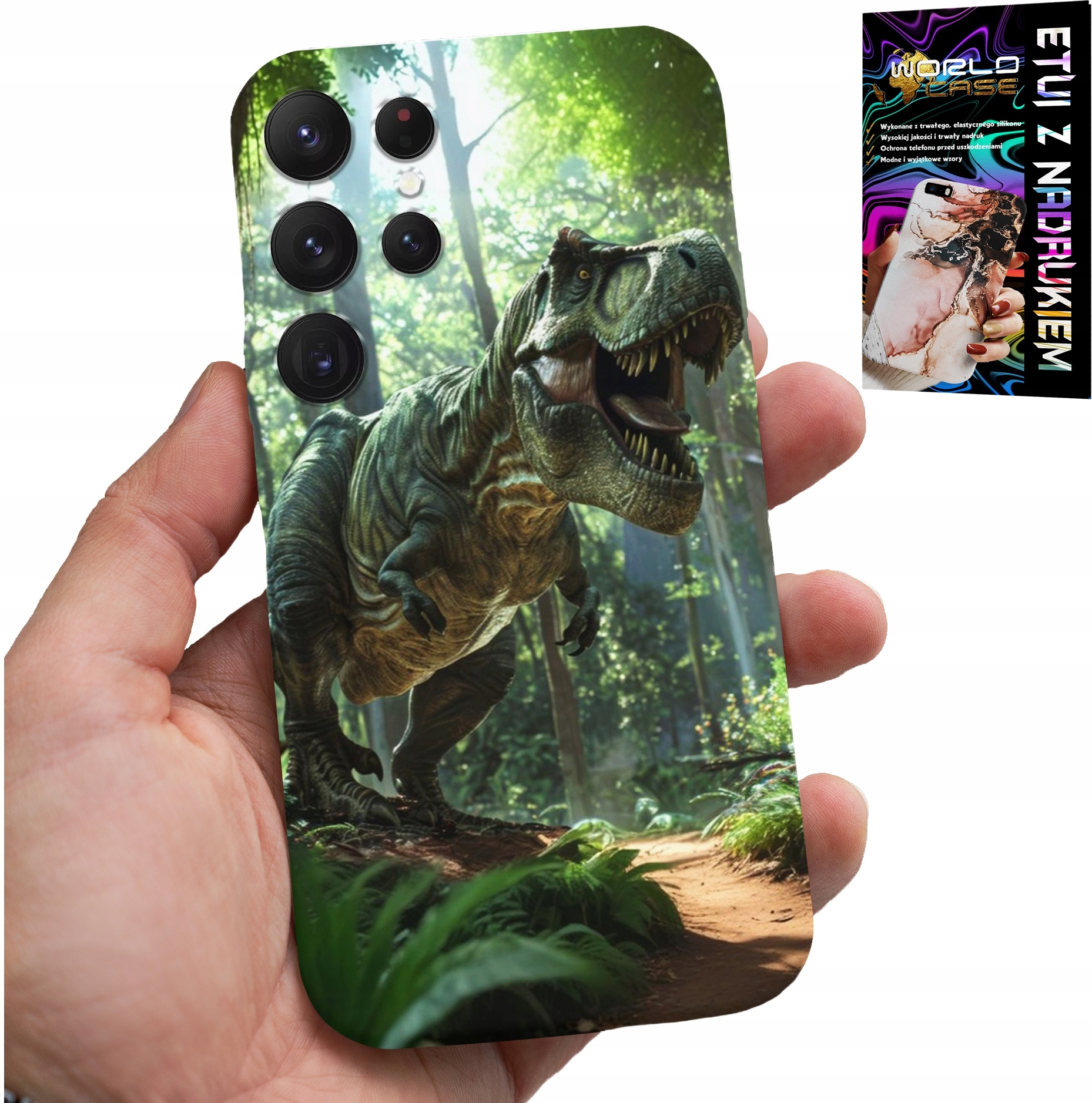 ETUI DO SAMSUNG GALAXY S24 ULTRA - DINO DINOZAUR TYRANOZAUR CASE + SZKŁO