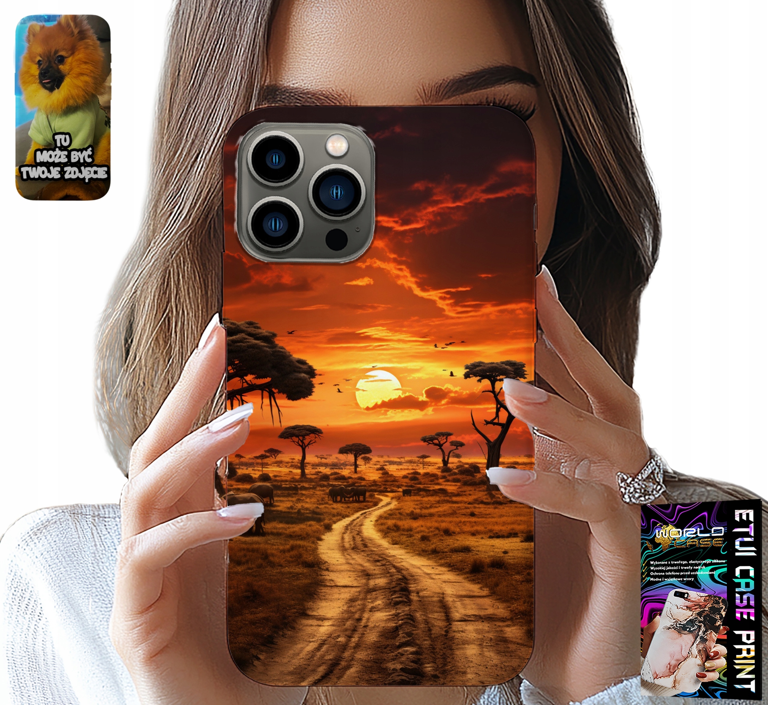 ETUI DO IPHONE 13 PRO - SAFARI AFRYKA ZACHÓD SŁOŃCA PIĘKNE WIDOK