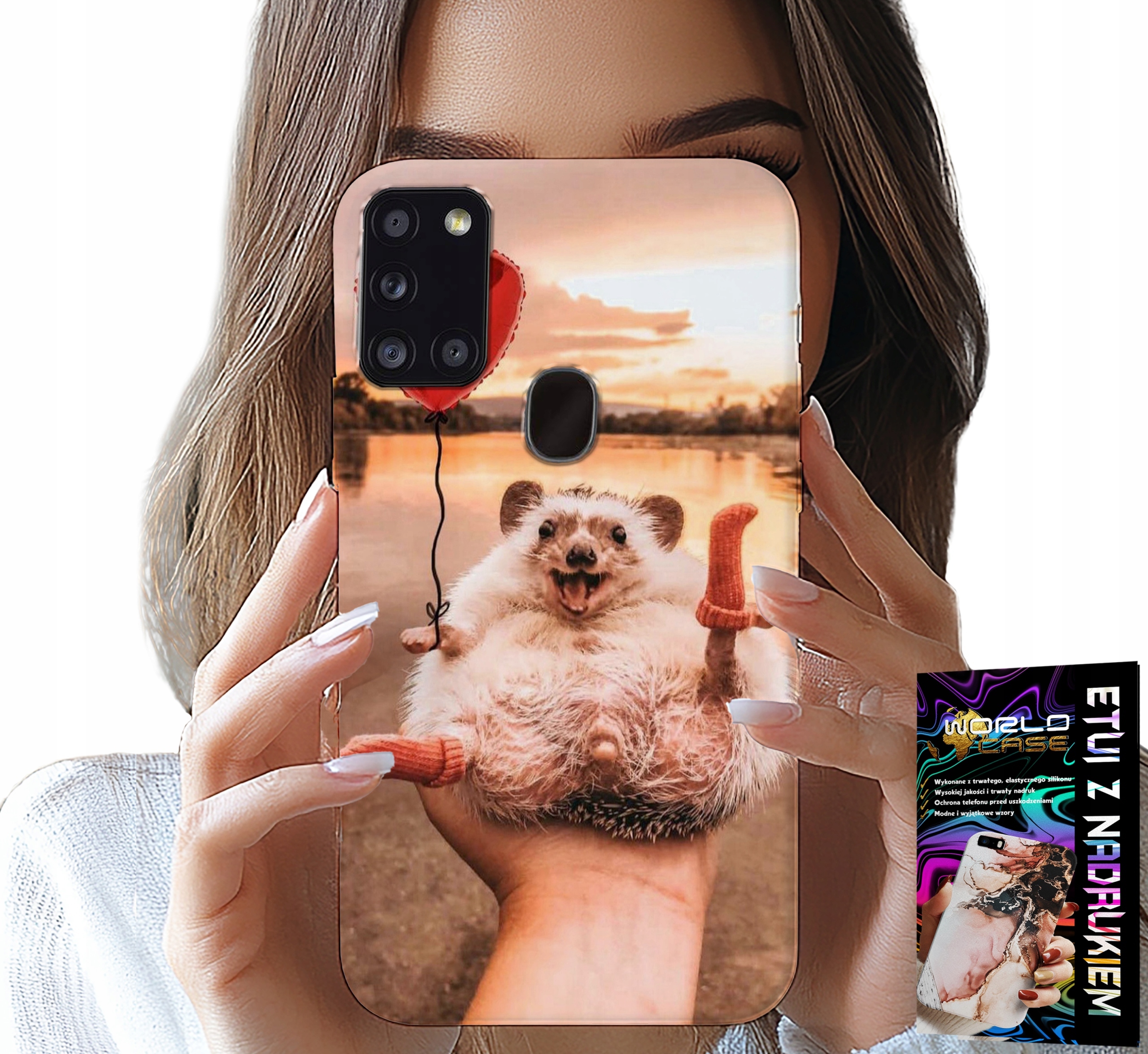 ETUI DO SAMSUNG GALAXY A21s - Z NADRUKIEM SŁODKI JEŻYK PIGMEJSKI, CASE