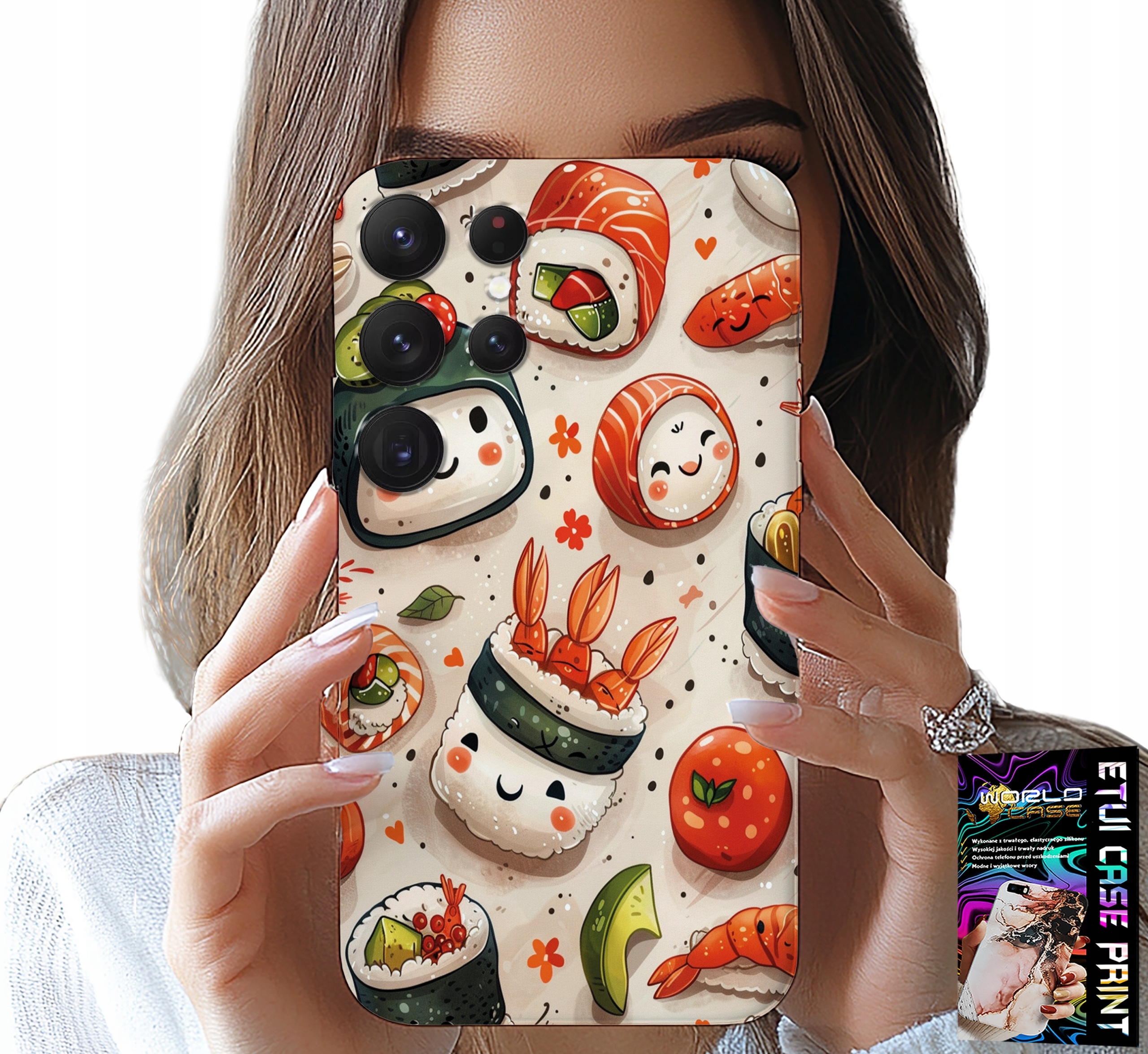 ETUI DO SAMSUNG GALAXY S22 Ultra - SŁODKIE UŚMIECHNIĘTE SUSHI OBUDOWA CASE