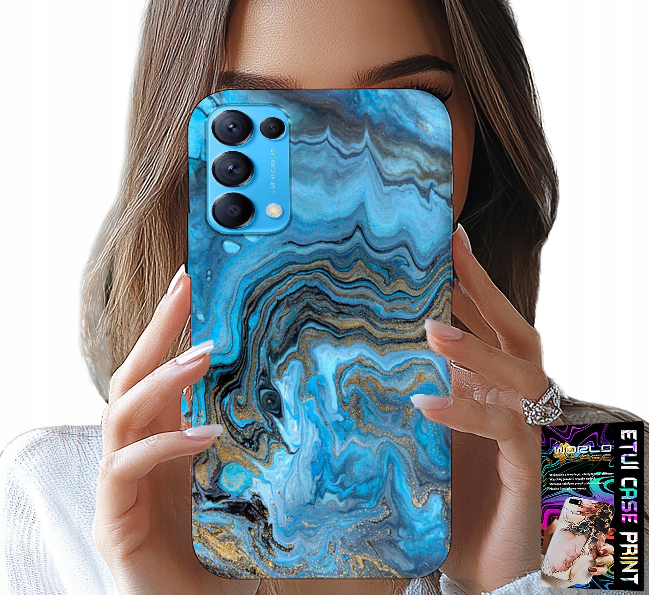 ETUI DO OPPO FIND X3 LITE - MARMURKOWE WZORY OBUDOWA CASE + FOLIA