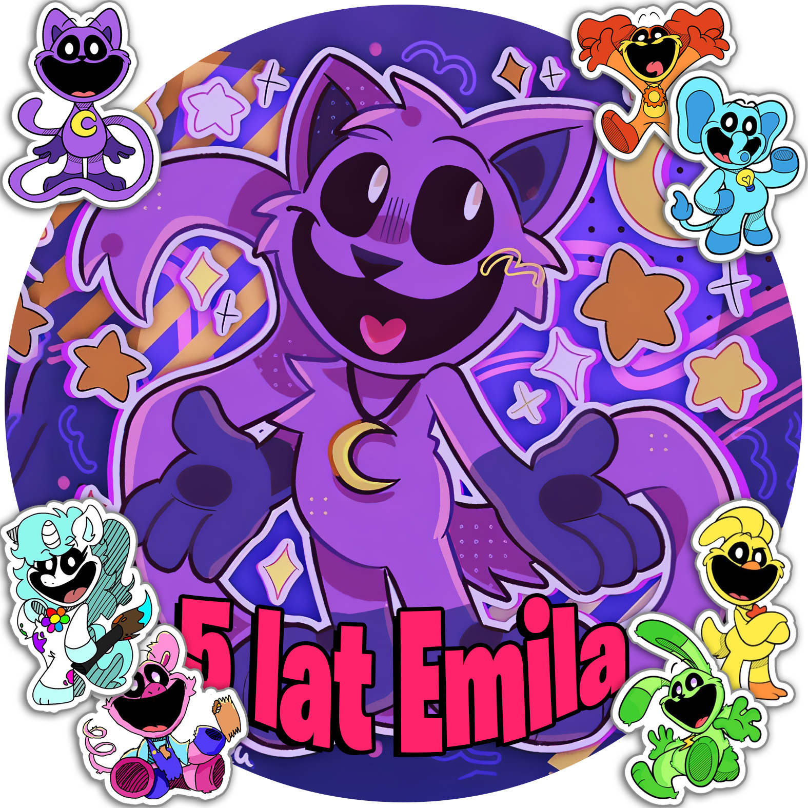 OPŁATEK NA TORT 30CM - CATNAP SMILING CRITTERS + IMIĘ + GRATIS! 24CM 26CM