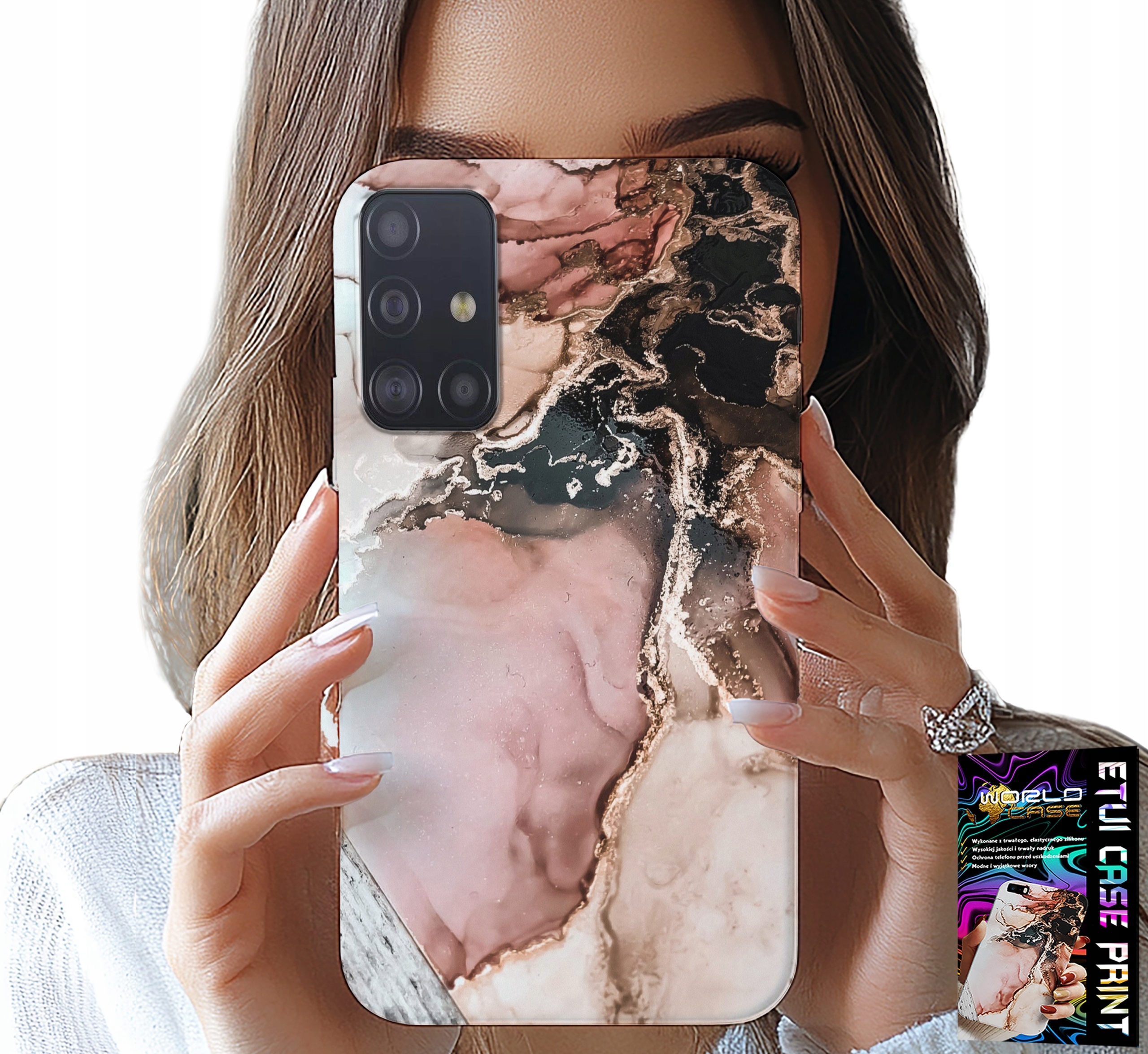 ETUI DO SAMSUNG GALAXY A71 - ELEGANCKI MARMUREK MODNE WZORY + SZKŁO