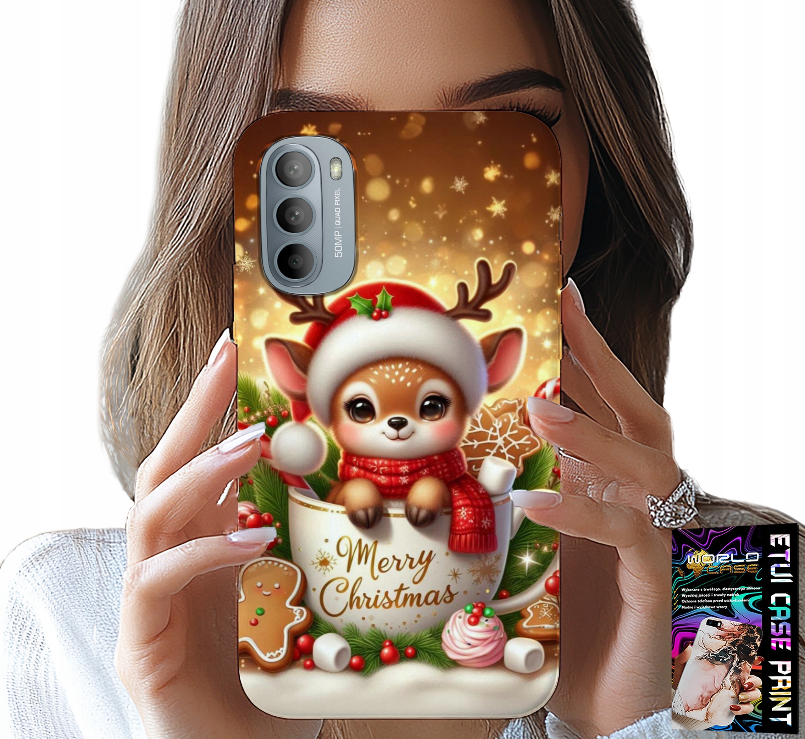 ETUI DO MOTOROLA G31 / G41 - RENIFEREK SŁODKI RENIFER ŚWIĄTECZNE WZÓR