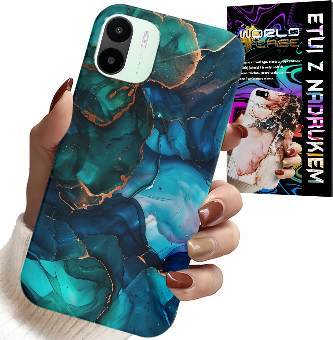 ETUI DO XIAOMI REDMI A2 - NIEBIESKO ZIELONY MARMUREK PLECKI WZORY