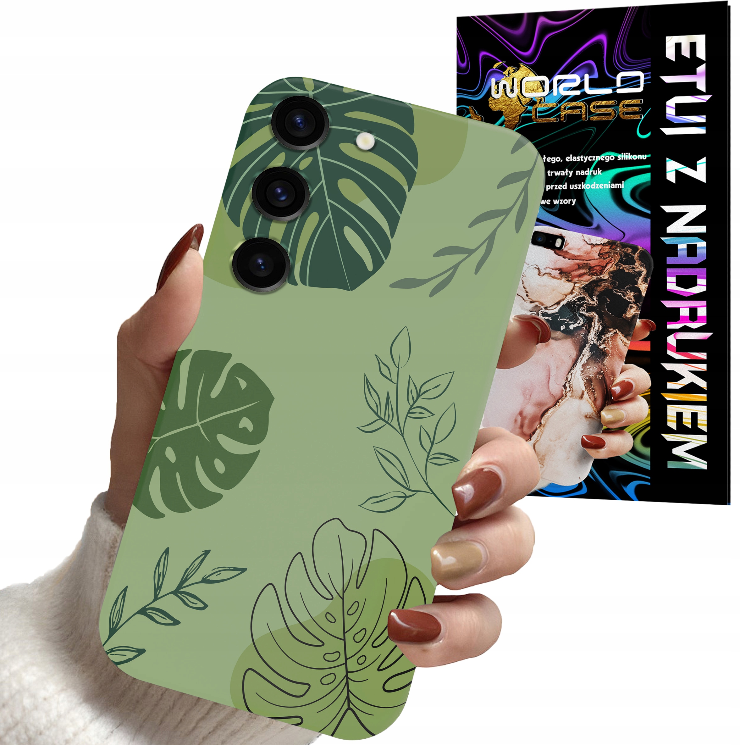 ETUI CASE DO SAMSUNG S23 - LIŚCIE WZORY DLA KOBIET KWIATY RÓŻE