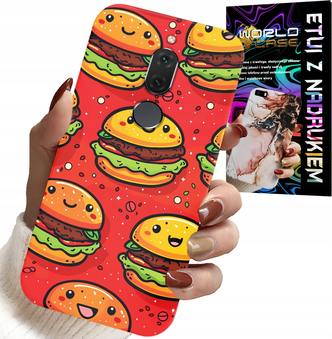 ETUI DO HUAWEI MATE 10 LITE - SŁODKIE UŚMIECHNIĘTE BURGERY POKROWIEC