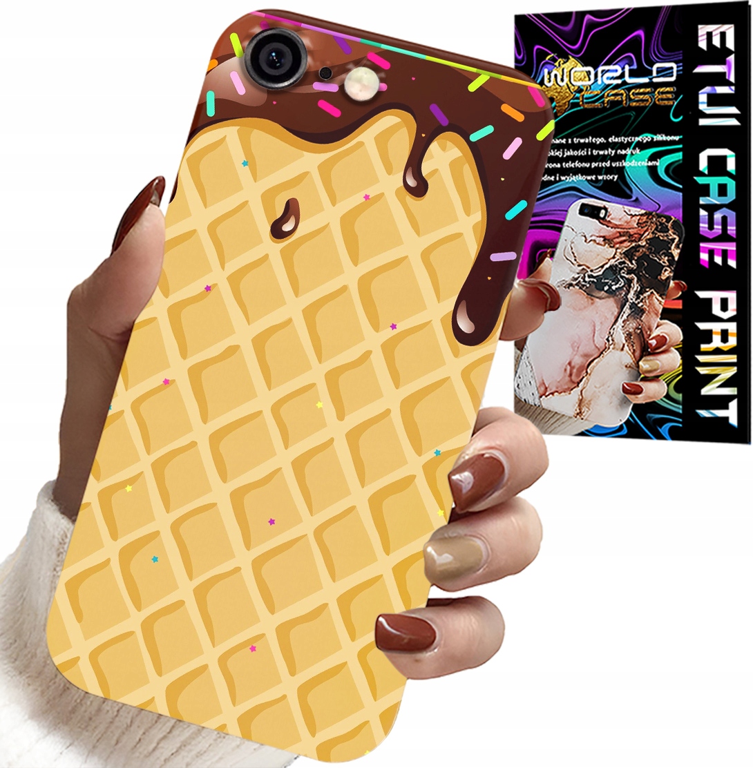 ETUI DO IPHONE ( 6 PLUS ) - Z MOTYWEM WAFLA Z POLEWĄ CZEKOLADOWĄ