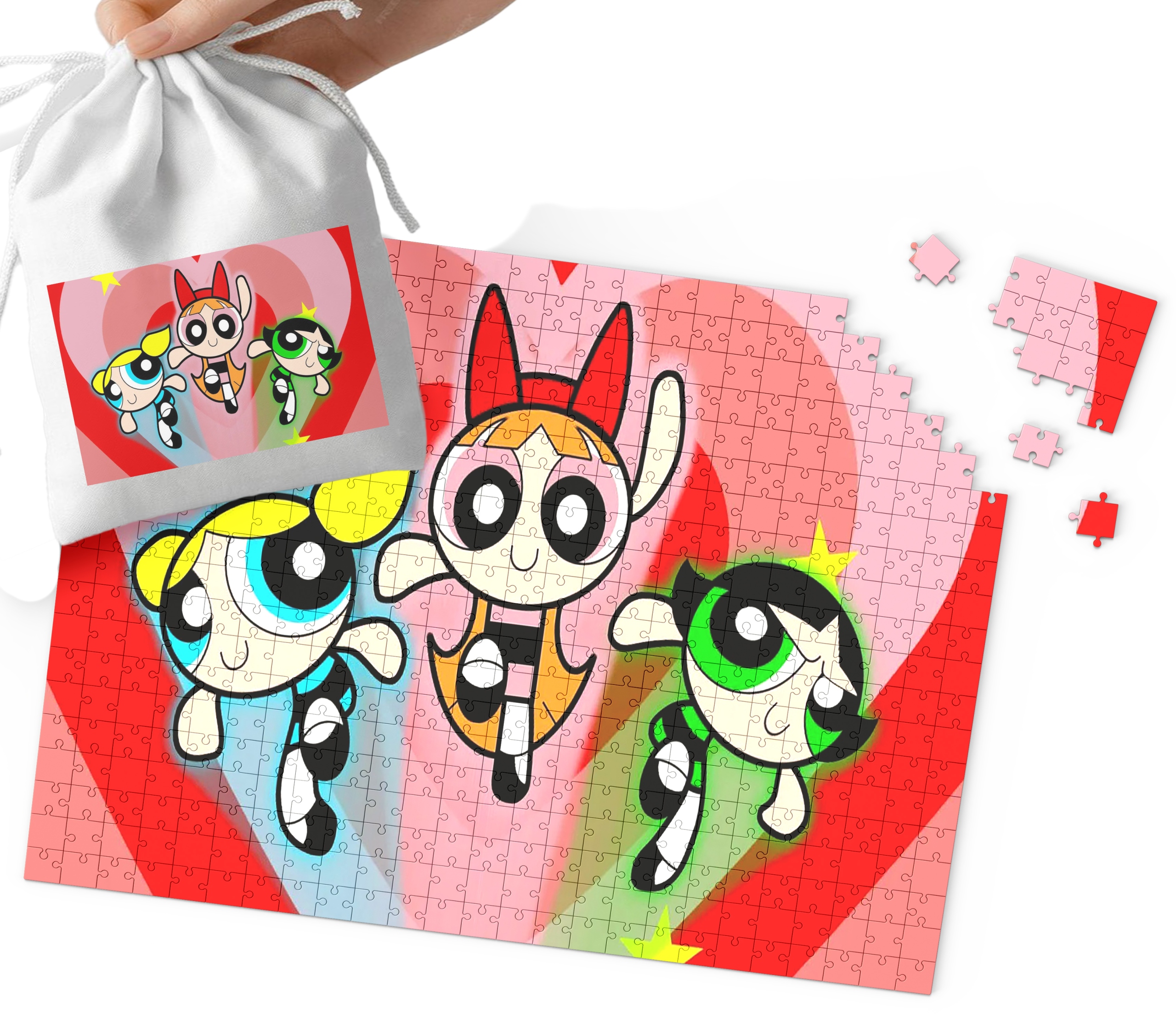 PUZZLE - ATOMÓWKI WZORY Z BAJEK I GIER PREZENT DLA DZIECI 192el + WORECZEK