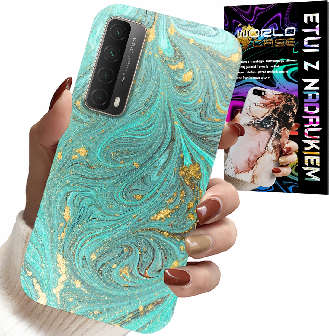 ETUI DO HUAWEI P SMART 2021 - MARMURKOWE WZORY + SZKŁO HARTOWANE