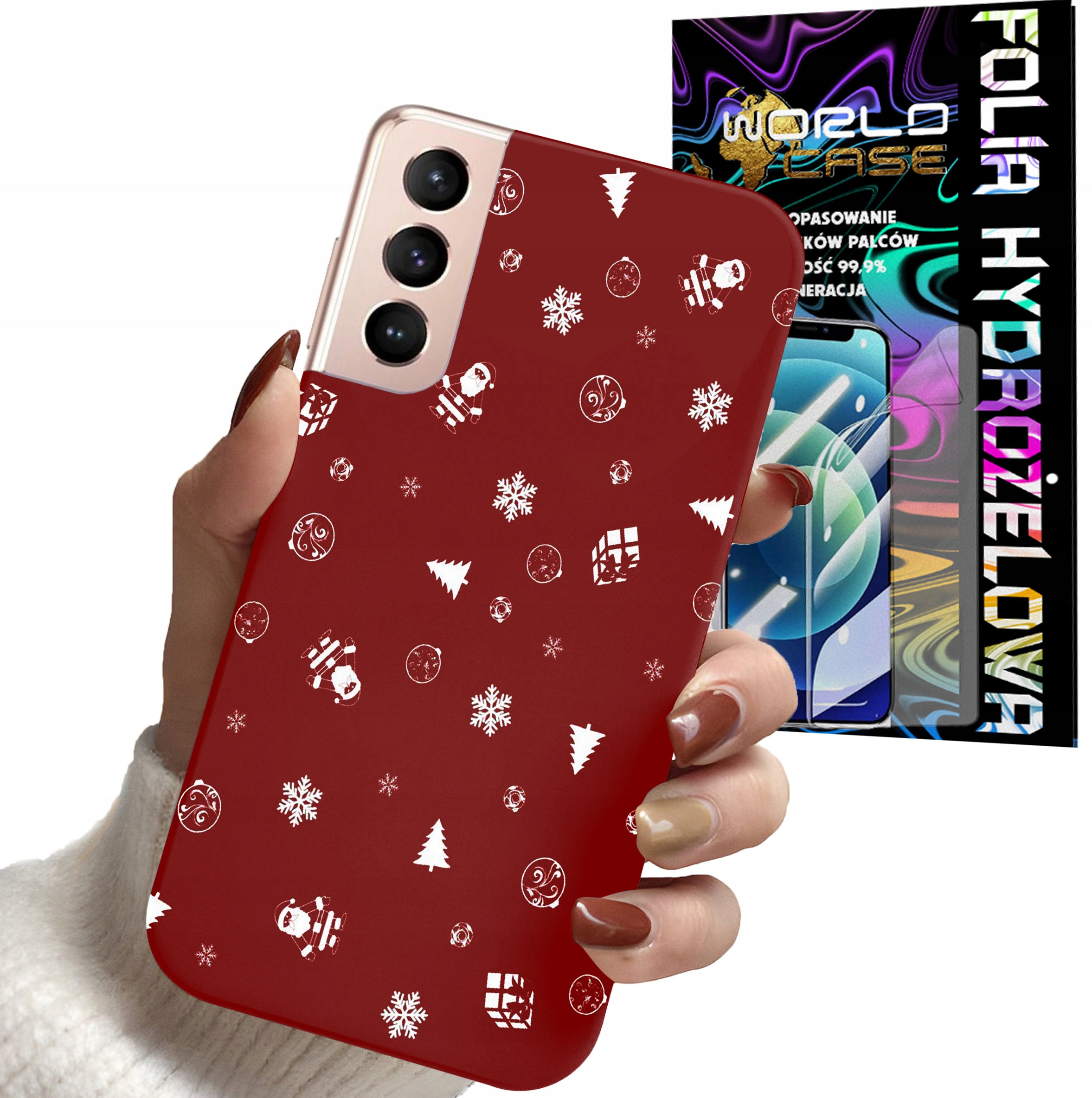 ETUI DO SAMSUNG S22+ PLUS - ŚWIĄTECZNE WZORY CHOINKA MIKOŁAJ + FOLIA