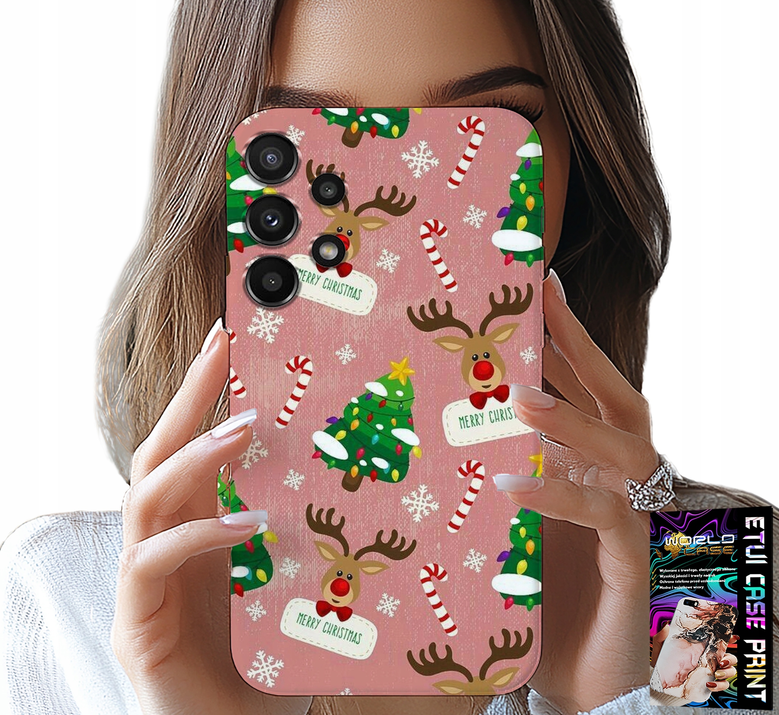 ETUI DO SAMSUNG GALAXY A32 5G - ŚWIĄTECZNE RENIFERY CHOINKI LASKA WZORY