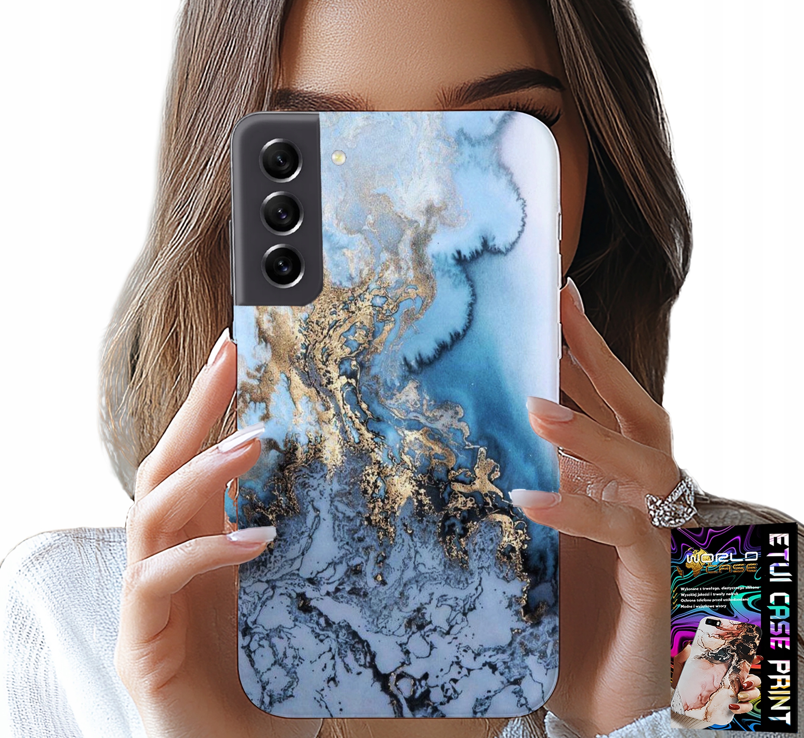 ETUI DO SAMSUNG GALAXY S22 PLUS - MARMUREK MARMURKI DAMSKIE WZORY +SZKŁO