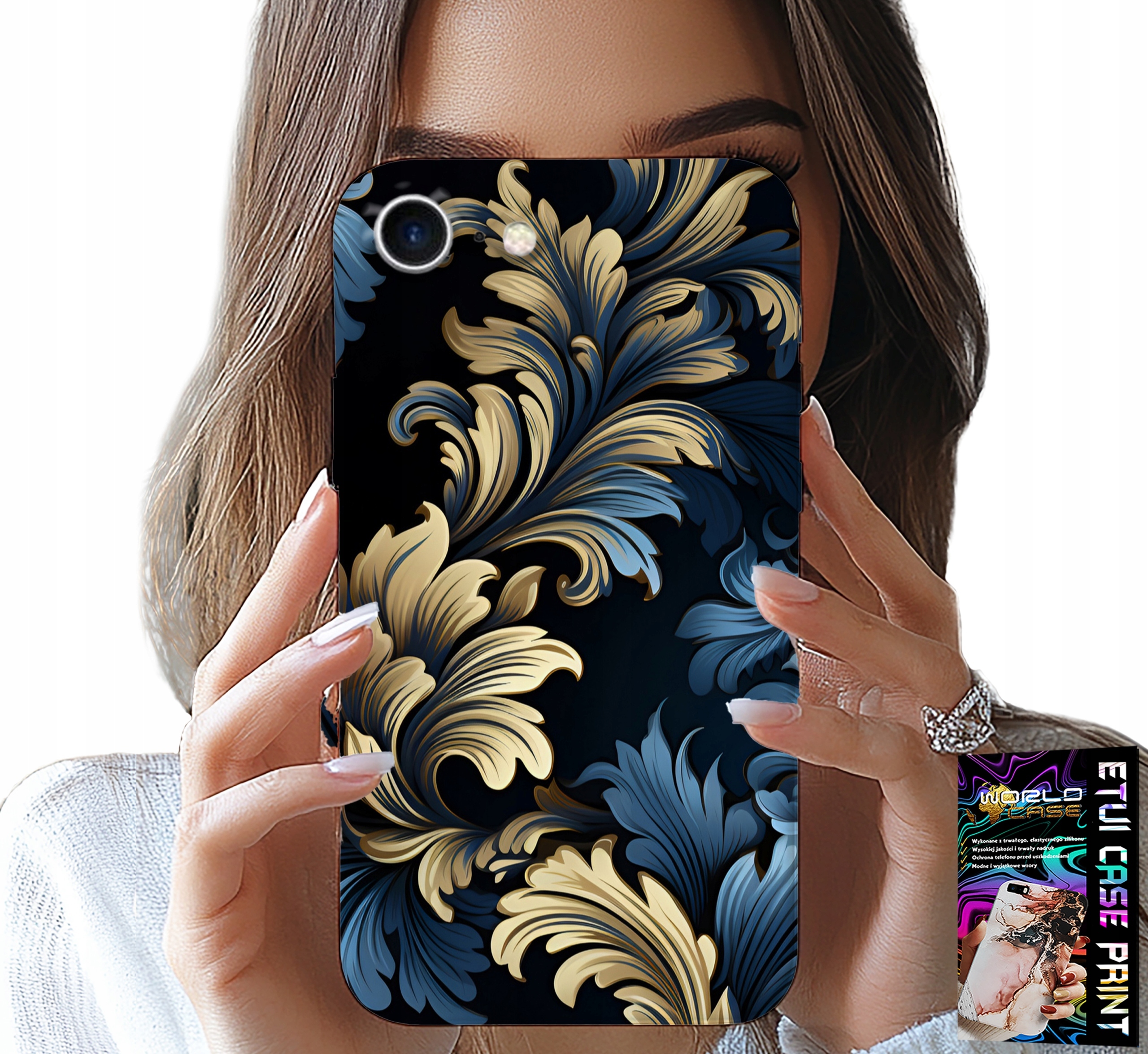 ETUI DO IPHONE SE / SE2 - ELEGANCKIE ZŁOTE MODNE WZORY FUTERAŁ