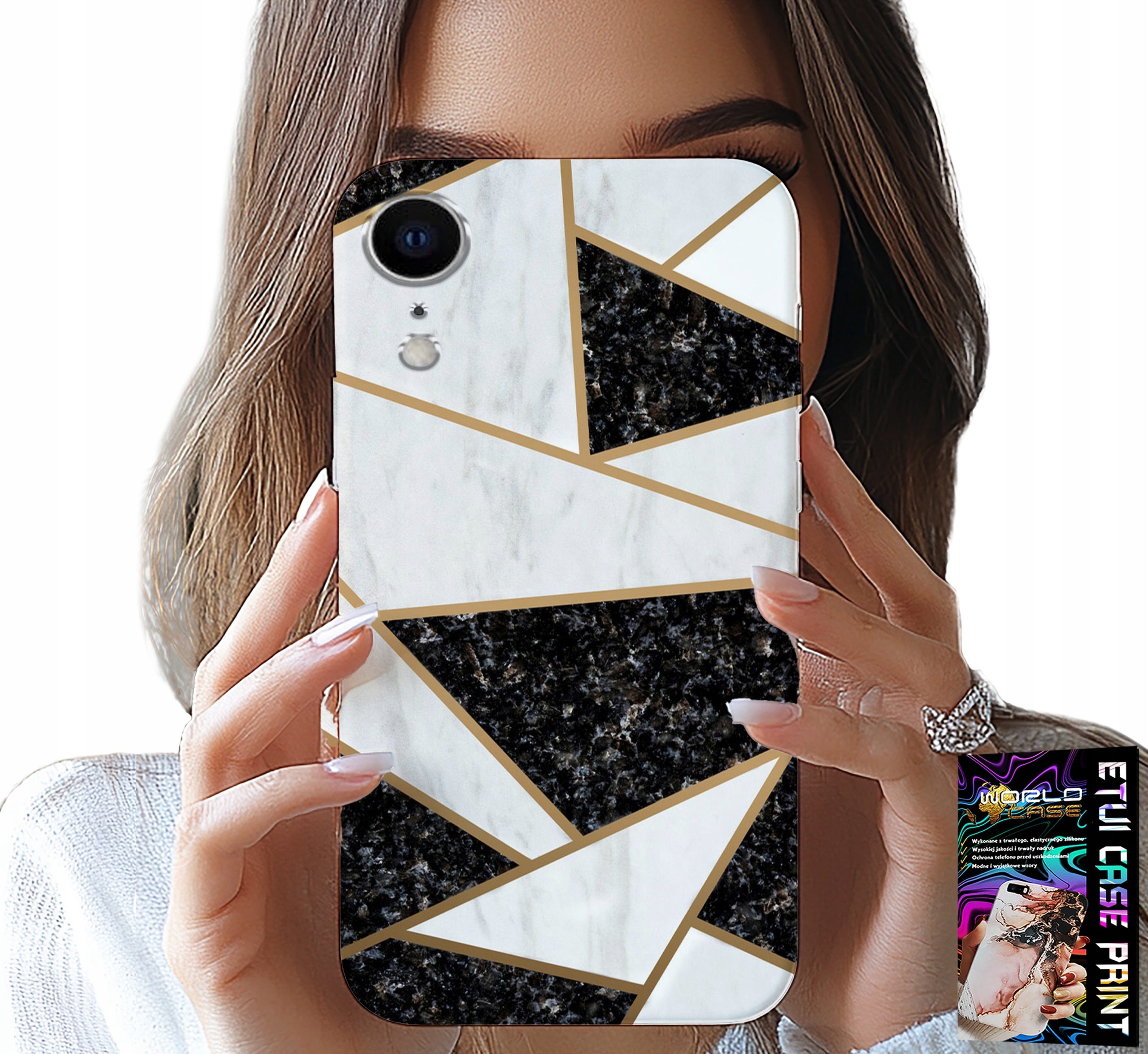 ETUI DO IPHONE XR - ELEGANCKIE MODNE WZORY CASE + SZKŁO